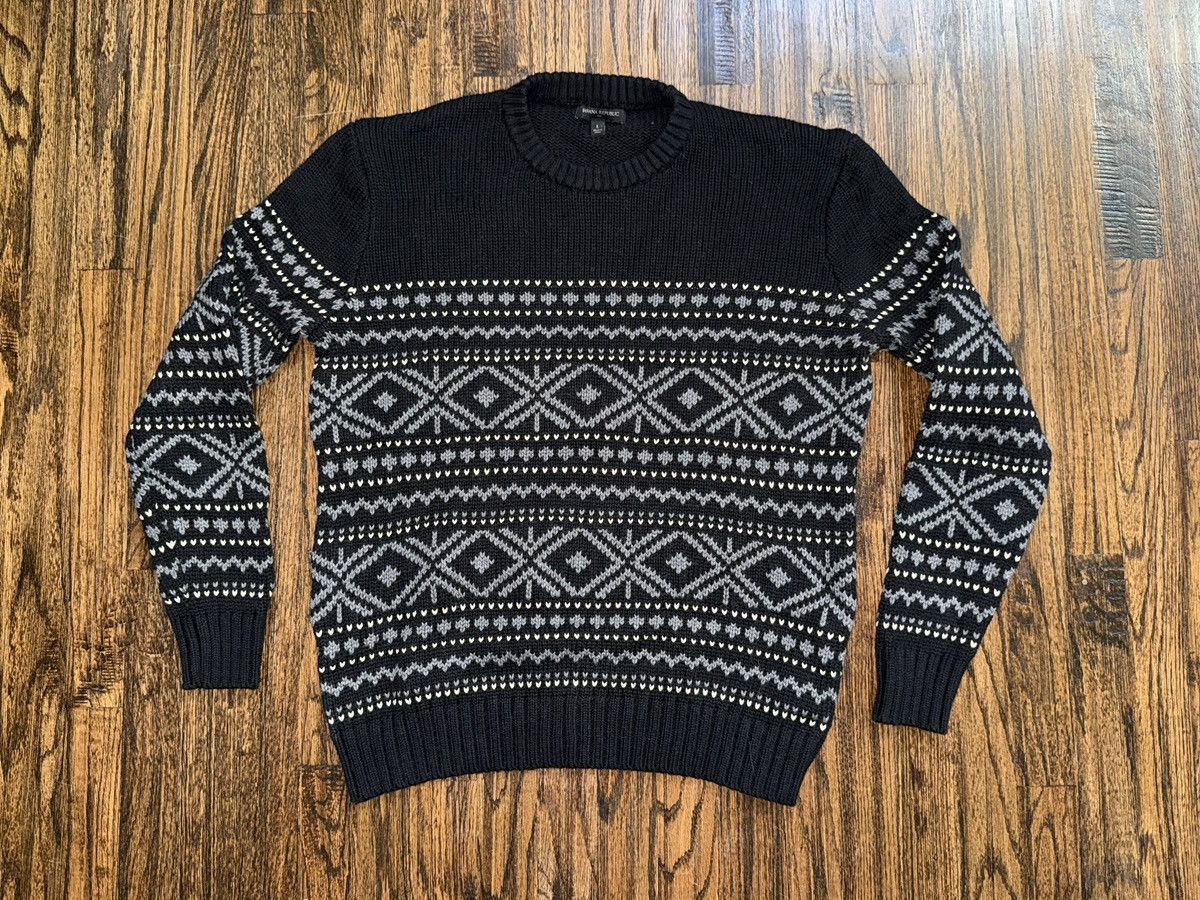 Banana Republic Banana Republic Italian Yarn Black Knit Sweater Sz Large Size US L / EU 52-54 / 3 - 1 Thumbnail
