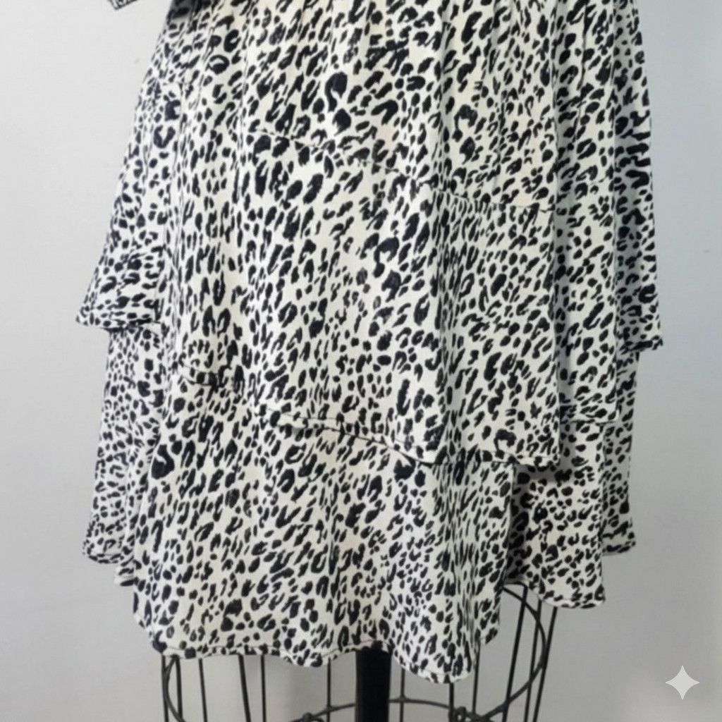 Zara Zara Size M/L Dress Leopard Print Elastic Waist Puff Shoulde Size L / US 10 / IT 46 - 5 Thumbnail