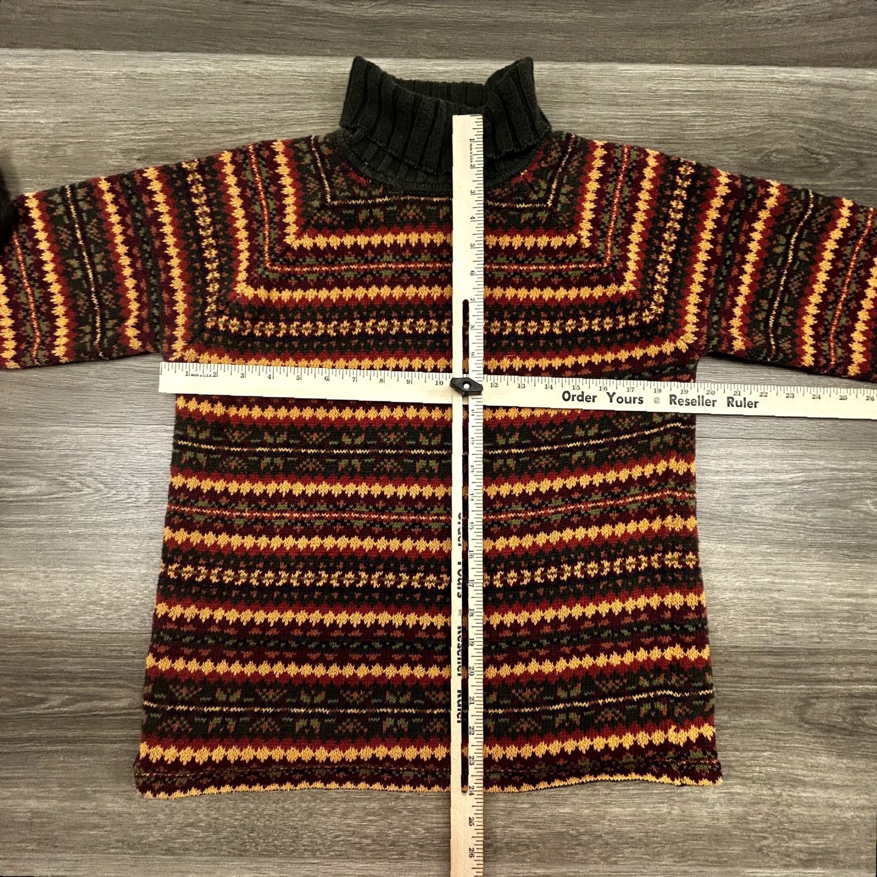 Abercrombie & Fitch VINTAGE Abercrombie & Fitch Sweater Womens Large Fair Isle Turtleneck Knit 90s Size L / US 10 / IT 46 - 6 Thumbnail