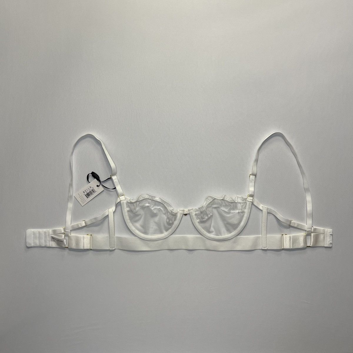 Other NWT Forever and a Day Bella Sheer Ruffle Trim Balconette Bra Size ONE SIZE - 7 Thumbnail