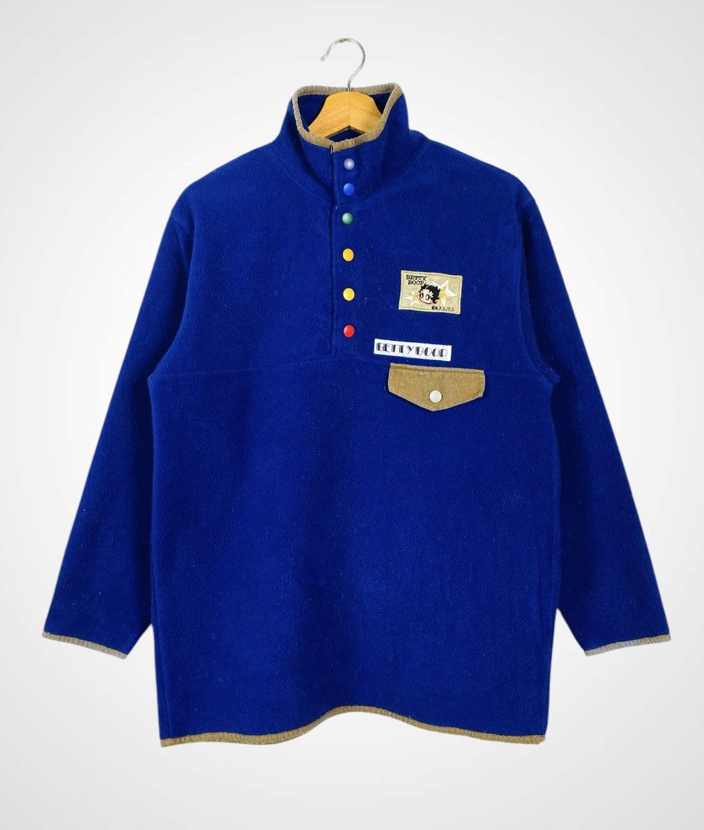 Cartoon Network Rare Vintage Betty Boop Half Buttons Fleece Sweater Size US M / EU 48-50 / 2 - 1 Thumbnail