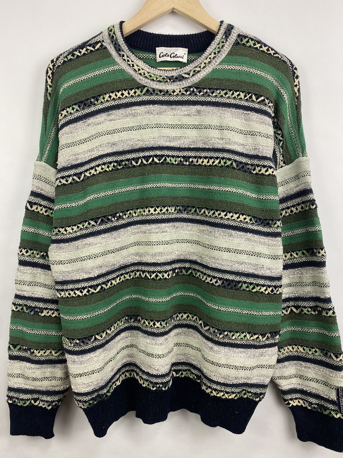 Carlo Colucci 🇺🇸 Vintage 90s Carlo Colucci Coogi Style Sweater Kapital styl Size US L / EU 52-54 / 3 - 4 Thumbnail