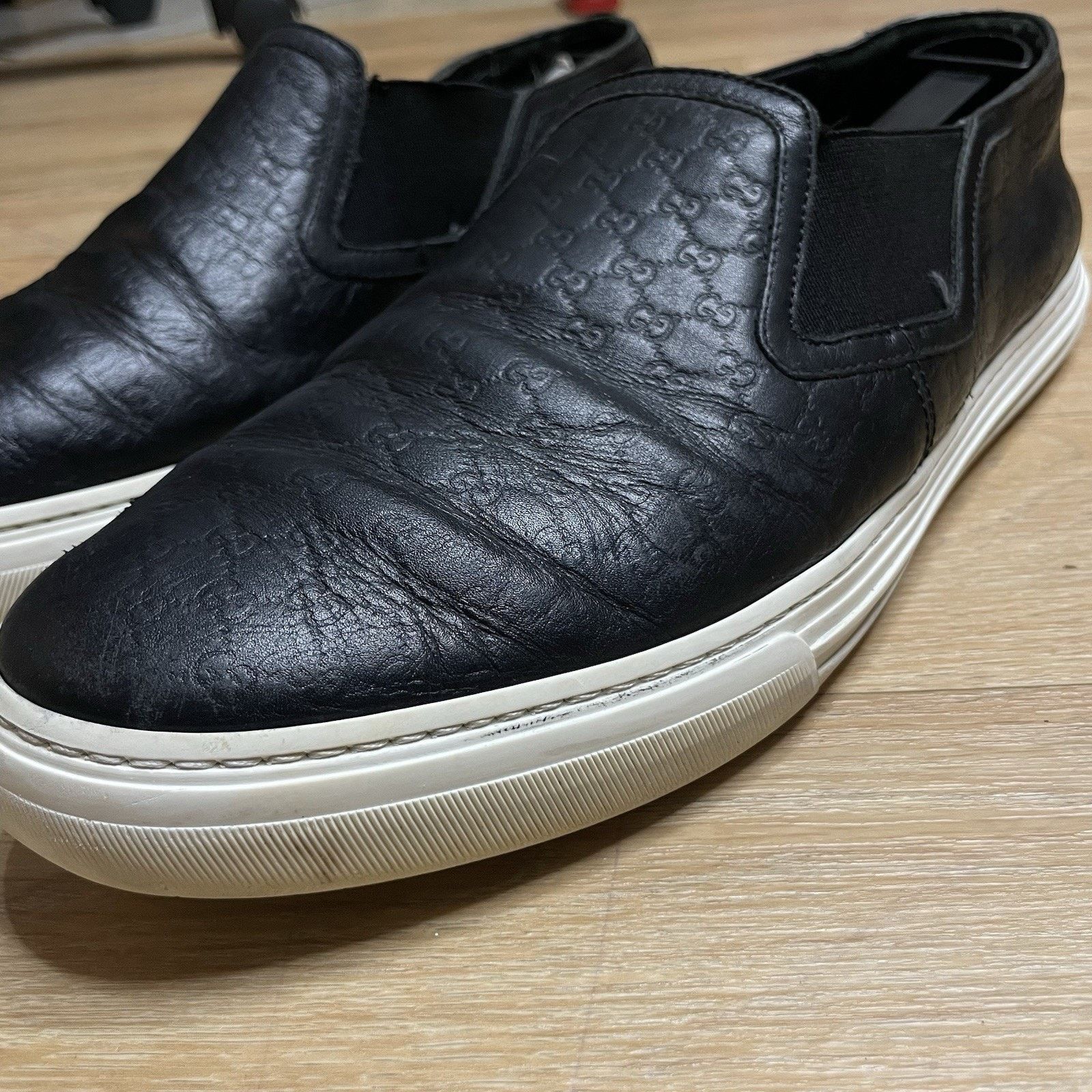 Gucci Gucci Sneakers Low-Top Monogram embossed shoes leather mens Size US 10.5 / EU 43-44 - 6 Thumbnail
