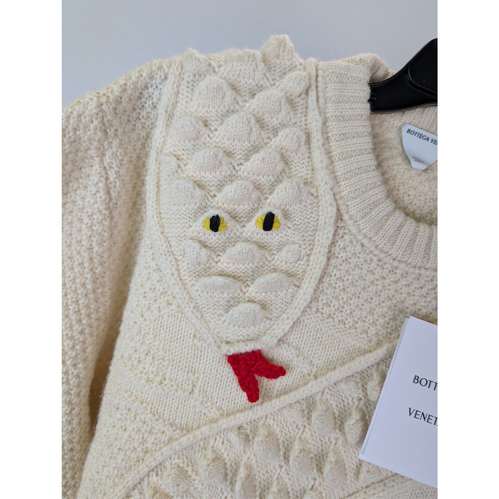 Bottega Veneta o1rshd1 Men Wear Wool Snake Knit Sweater in Dove Size US L / EU 52-54 / 3 - 8 Thumbnail