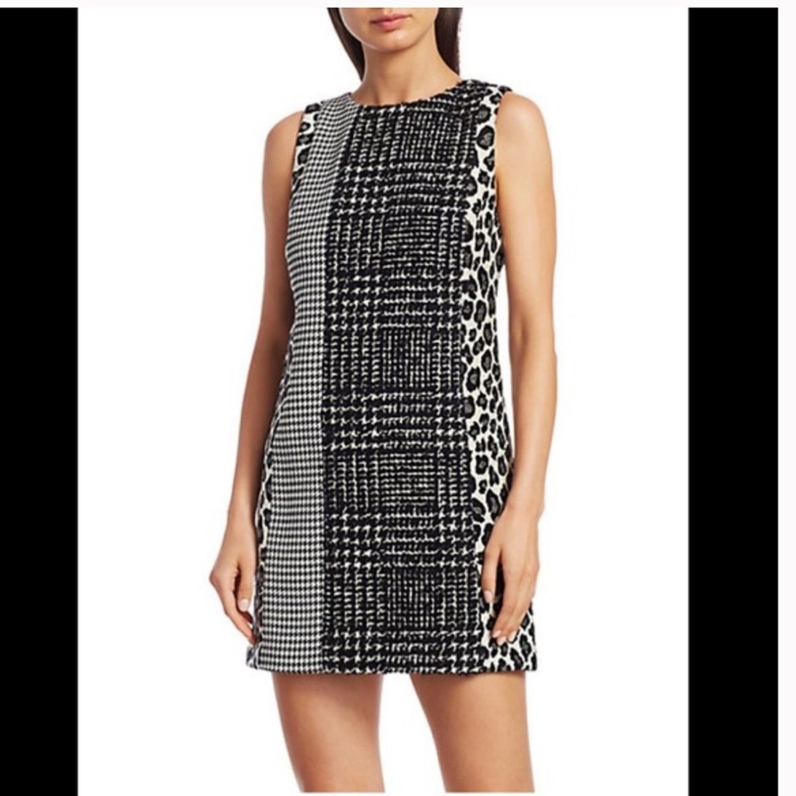 Alice + Olivia Alice + Olivia Clyde Animal Print Patchwork Shift Dress 4 Size S / US 4 / IT 40 - 1 Thumbnail