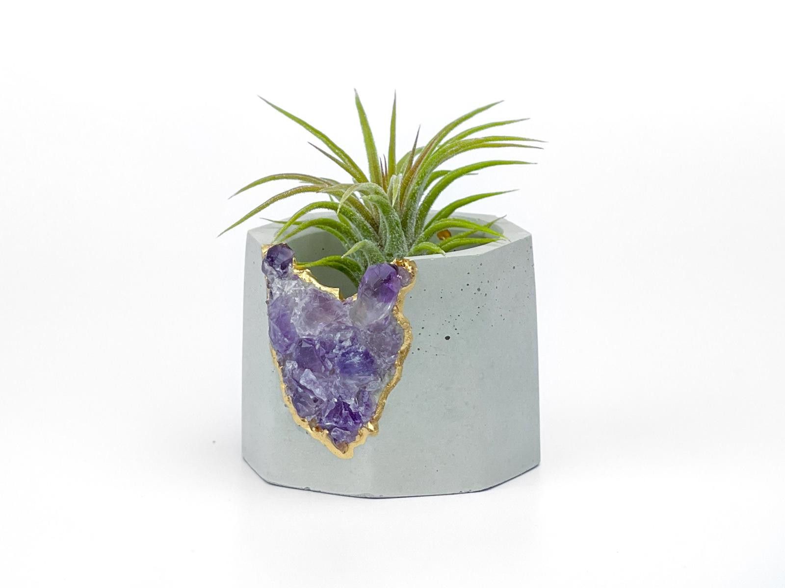 Other Gift Raw Amethyst Crystal Planter Geode Planter vase pot Size ONE SIZE - 7 Thumbnail