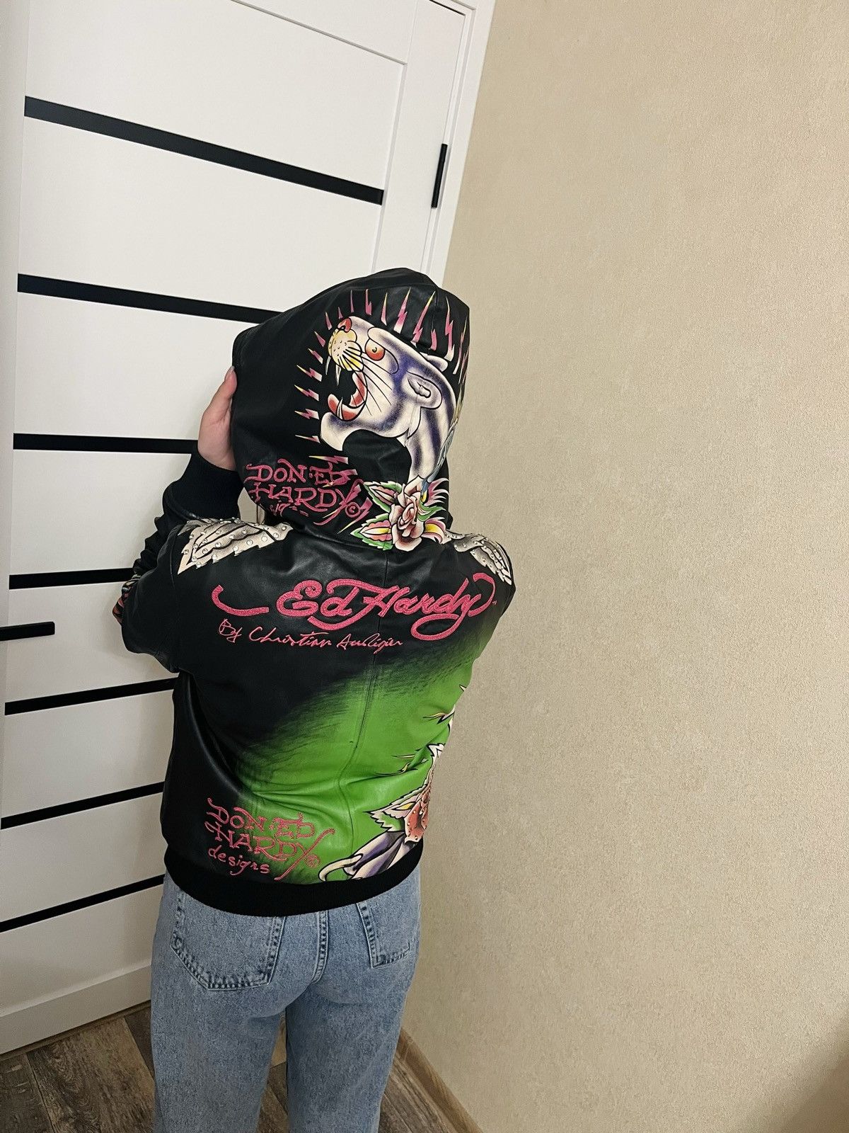 Ed Hardy Ed Hardy by Christian Audigier genuine leather hooded jacket Size S / US 4 / IT 40 - 3 Thumbnail