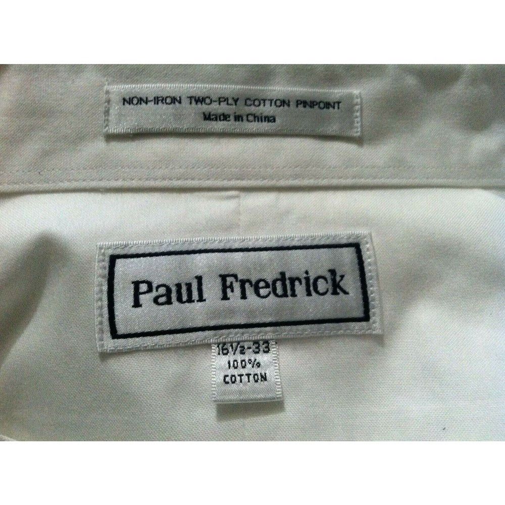 Paul Fredrick PAUL FREDRICK MENS WHITE 100%COTTON DRESS SHIRT SIZE:16.5/33 Size US L / EU 52-54 / 3 - 4 Thumbnail