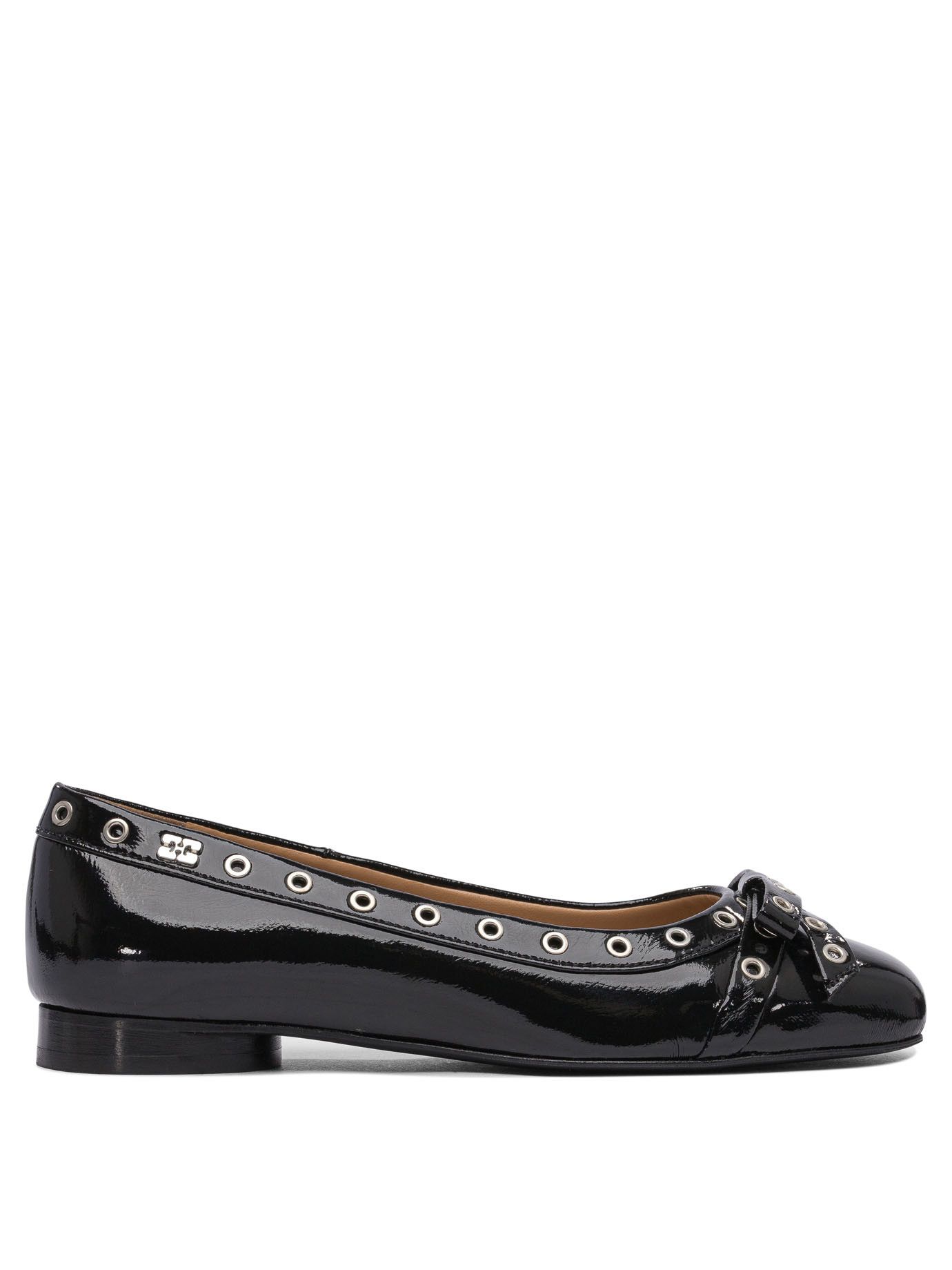 Ganni Eyelet Bow Ballet Flats Size US 10 / IT 40 - 1 Thumbnail