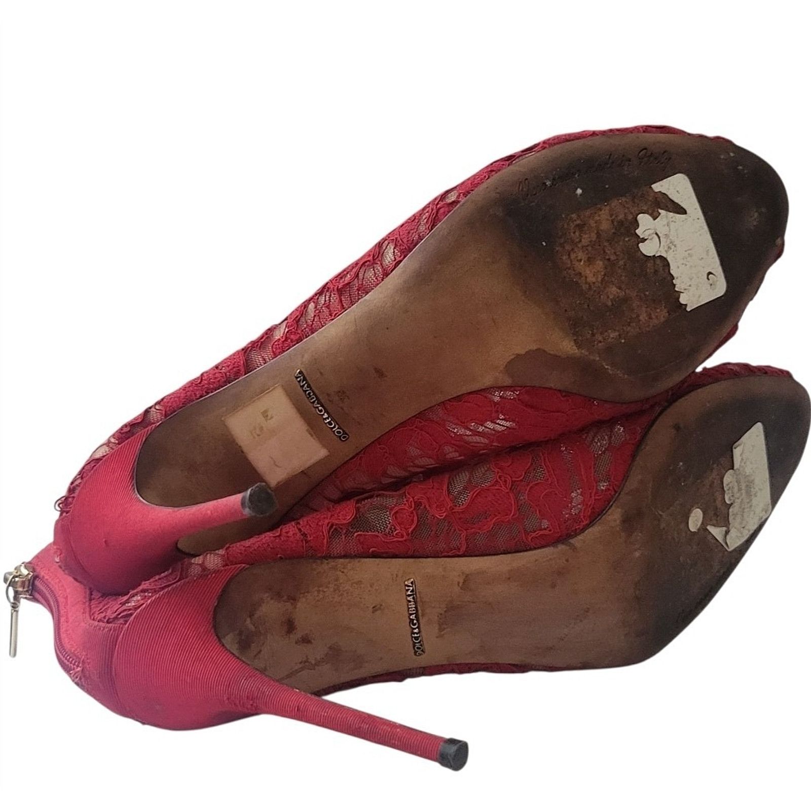 Dolce & Gabbana Dolce & Gabbana Red Lace Women Bootie Size 39 / 9 Size US 9 / IT 39 - 6 Thumbnail