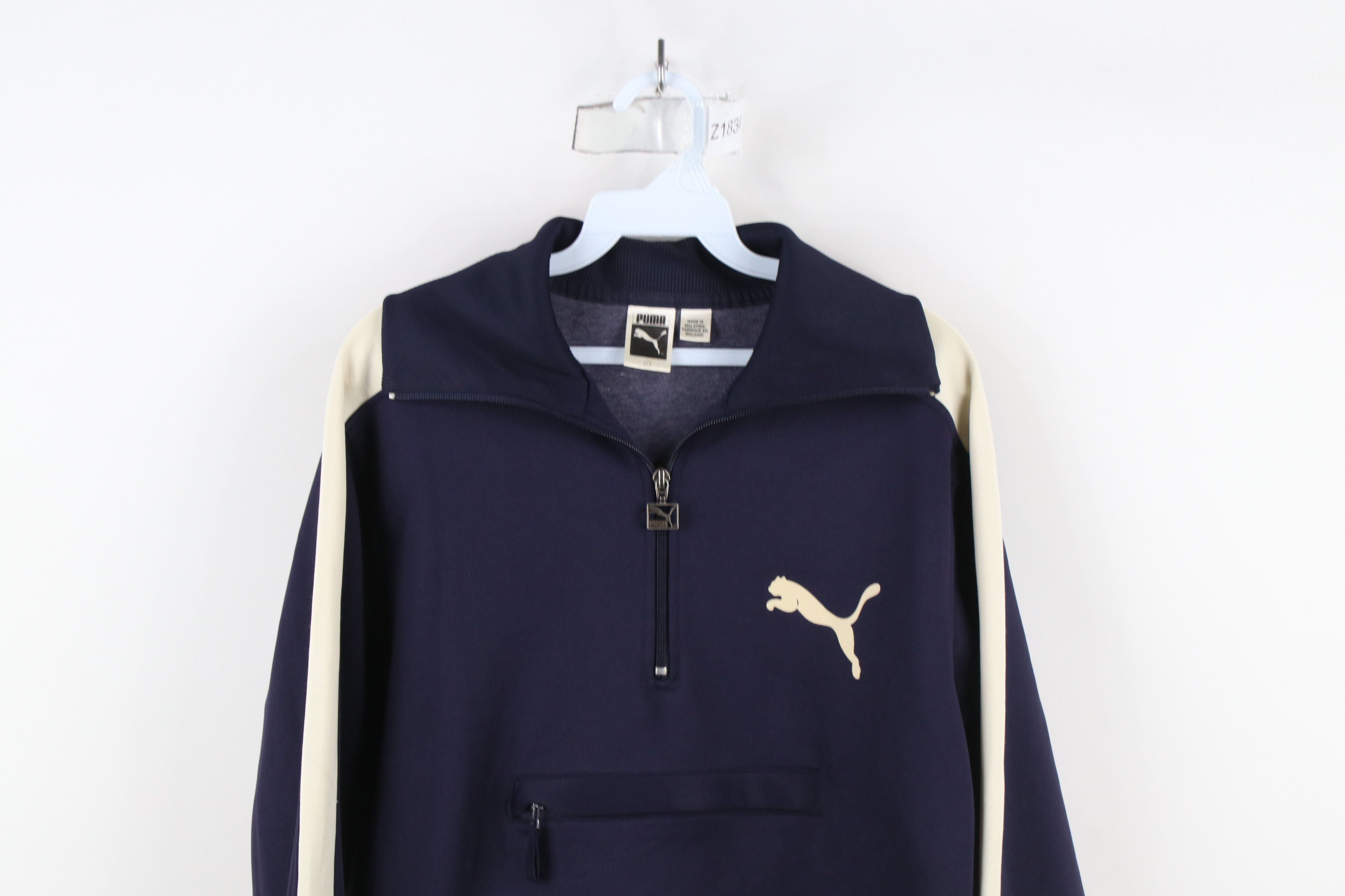 Puma × Vintage Vintage 80s 90s Puma Half Zip Pullover Anorak Jacket Blue Size US L / EU 52-54 / 3 - 2 Thumbnail
