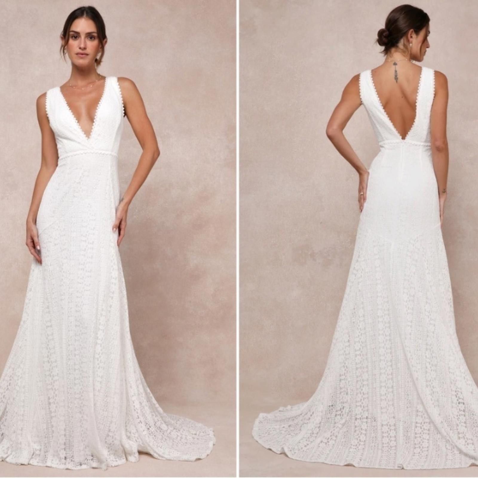 Lulus LULU's Sexy Bridal Wedding Floral Elegant Sophisticated Gown Size S / US 4 / IT 40 - 1 Thumbnail