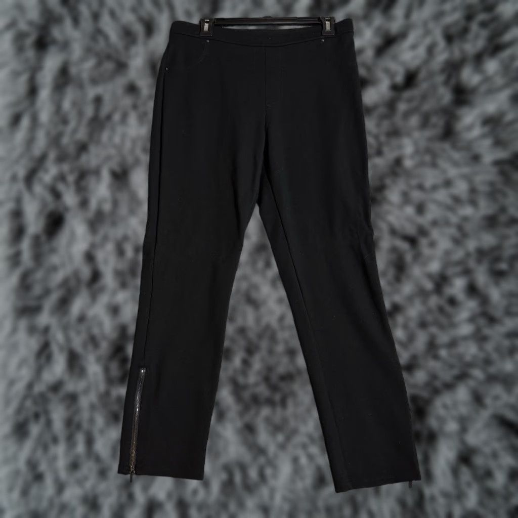 Vintage Susan Graver Pants Medium Office Chic Ankle Zip Edgy Workwear Classic Pants Women M Black Skinny Dress Pants Size 32" / US 10 / IT 46 - 1 Thumbnail