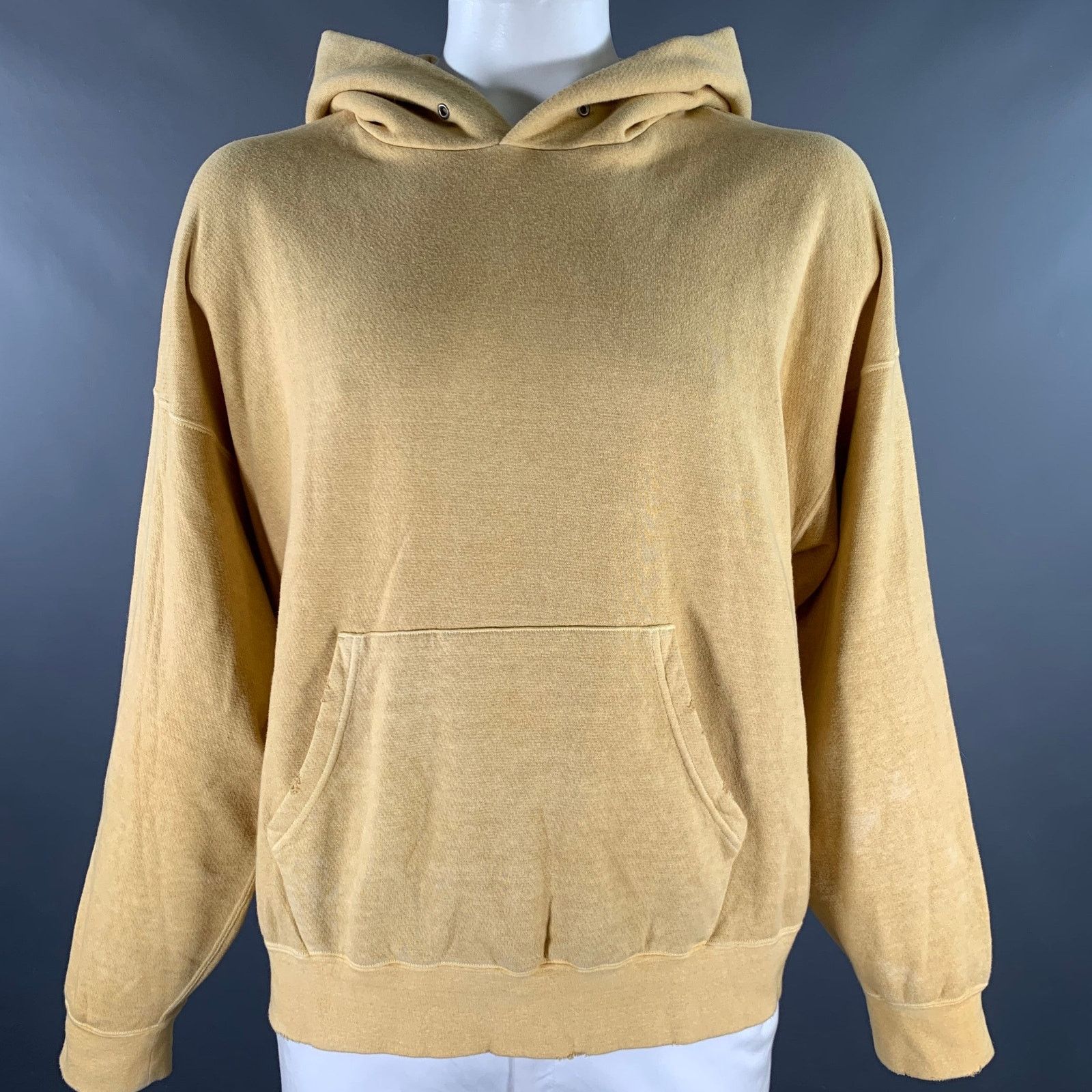 Visvim VISVIM Size L Yellow Mustard Dyed Cotton Hooded Sweatshirt Size US L / EU 52-54 / 3 - 1 Thumbnail