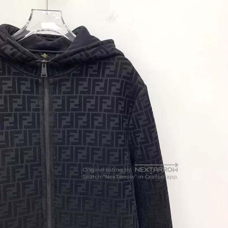 Fendi Fendi Black Classic Double F Full Print Hooded Zip-up Long Size US S / EU 44-46 / 1 - 3 Thumbnail