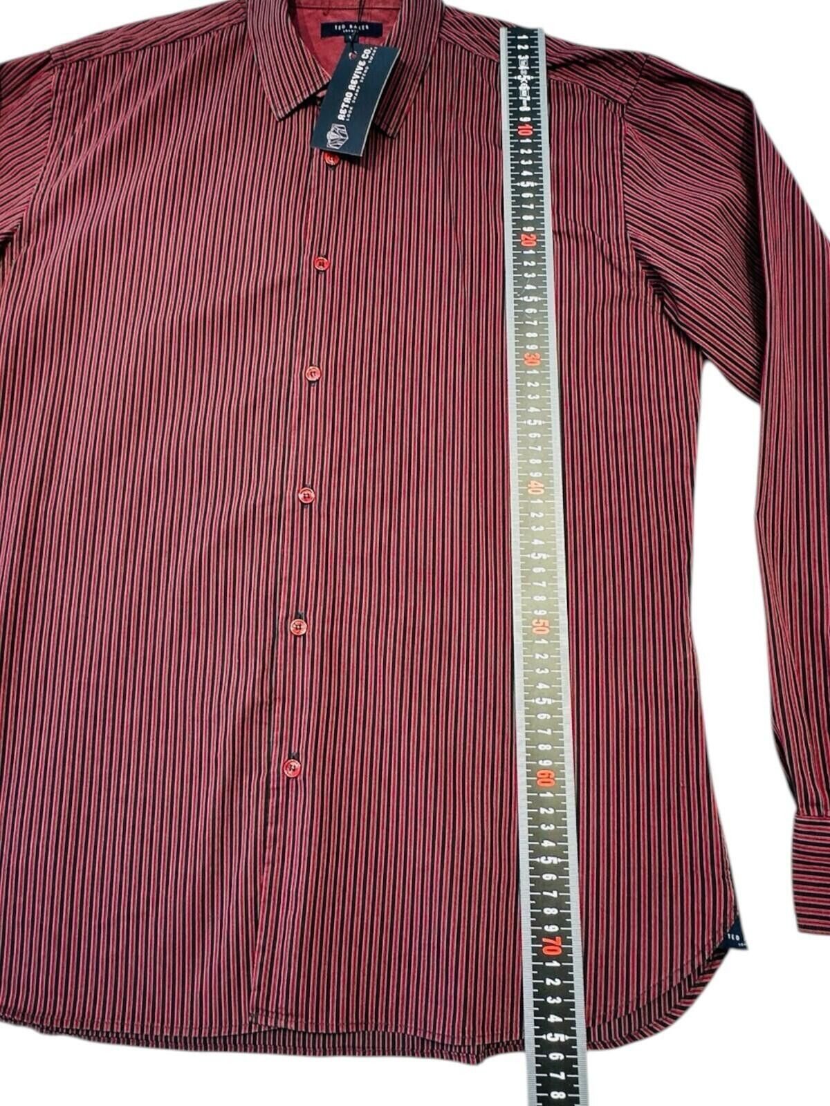 Ted Baker Ted Baker 6 Shirt Men's UK Size 2XL Red Black Stripe Size 48R - 10 Thumbnail