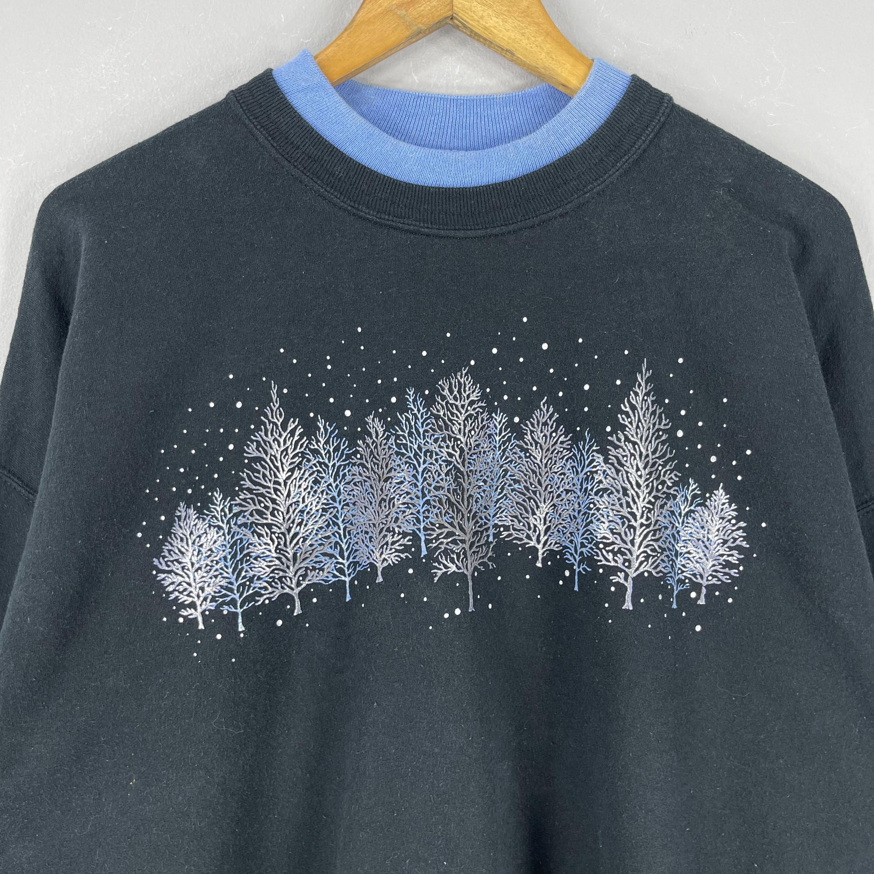 Vintage Vintage Icy Forest Nature Motive Printed Sweatshirt Size US XL / EU 56 / 4 - 2 Thumbnail