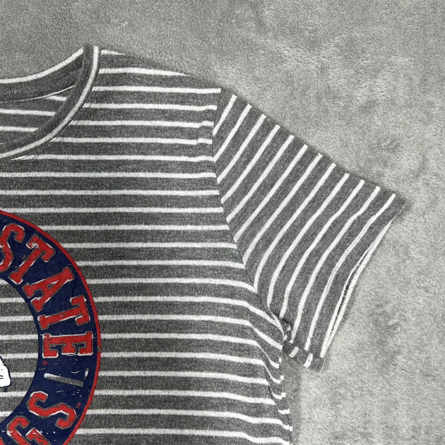 Vintage Fresno State Bulldogs Concepts Sport Women’s Crop Top Shirt Size Large Striped Shirt Womens L Gray Striped Cropped Sports Logo Size L / US 10 / IT 46 - 2 Thumbnail