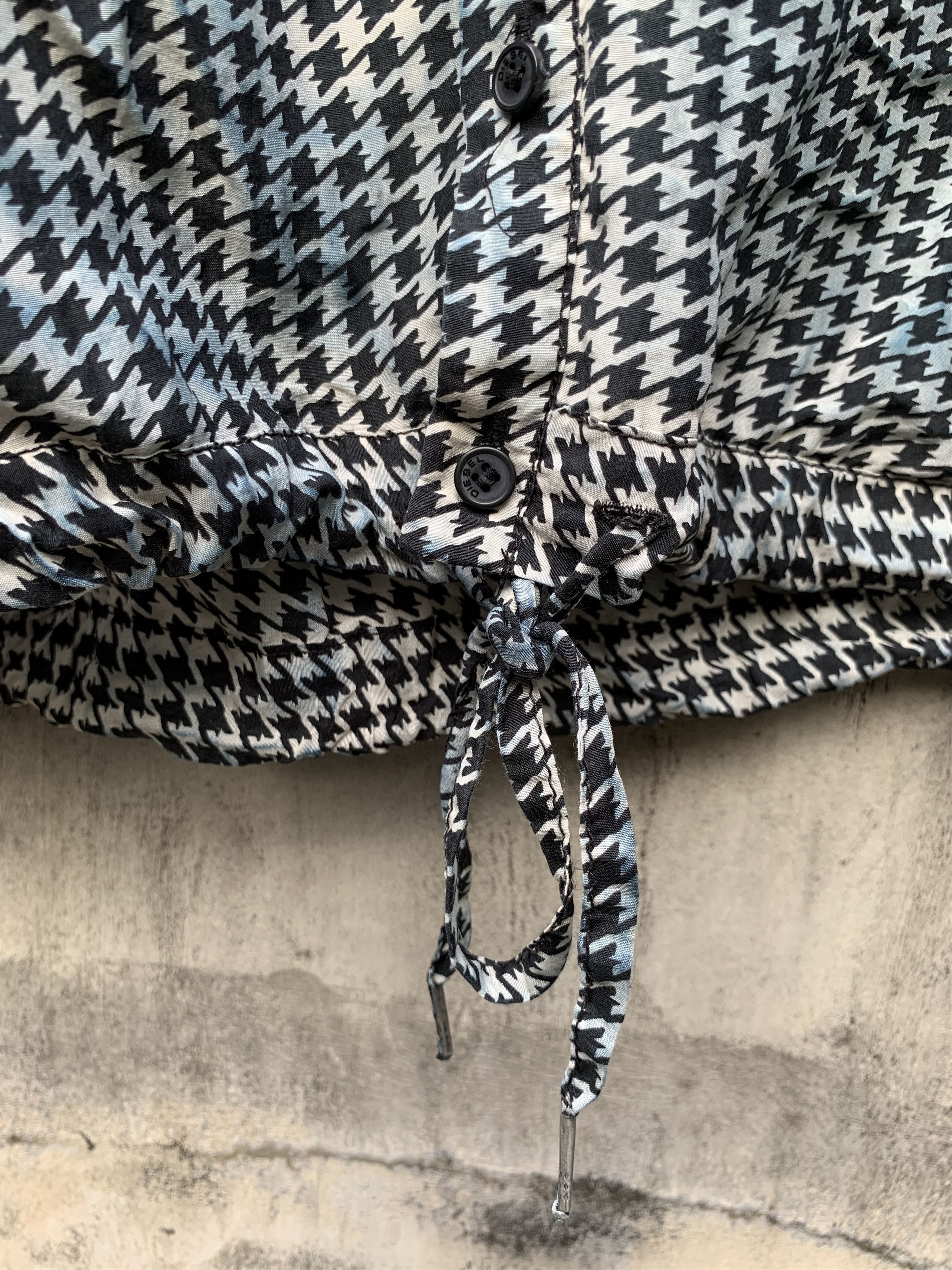 Diesel Diesel Short Sleeve Hooded Blouse Ruffles Houndstooth Patter Size S / US 4 / IT 40 - 7 Thumbnail