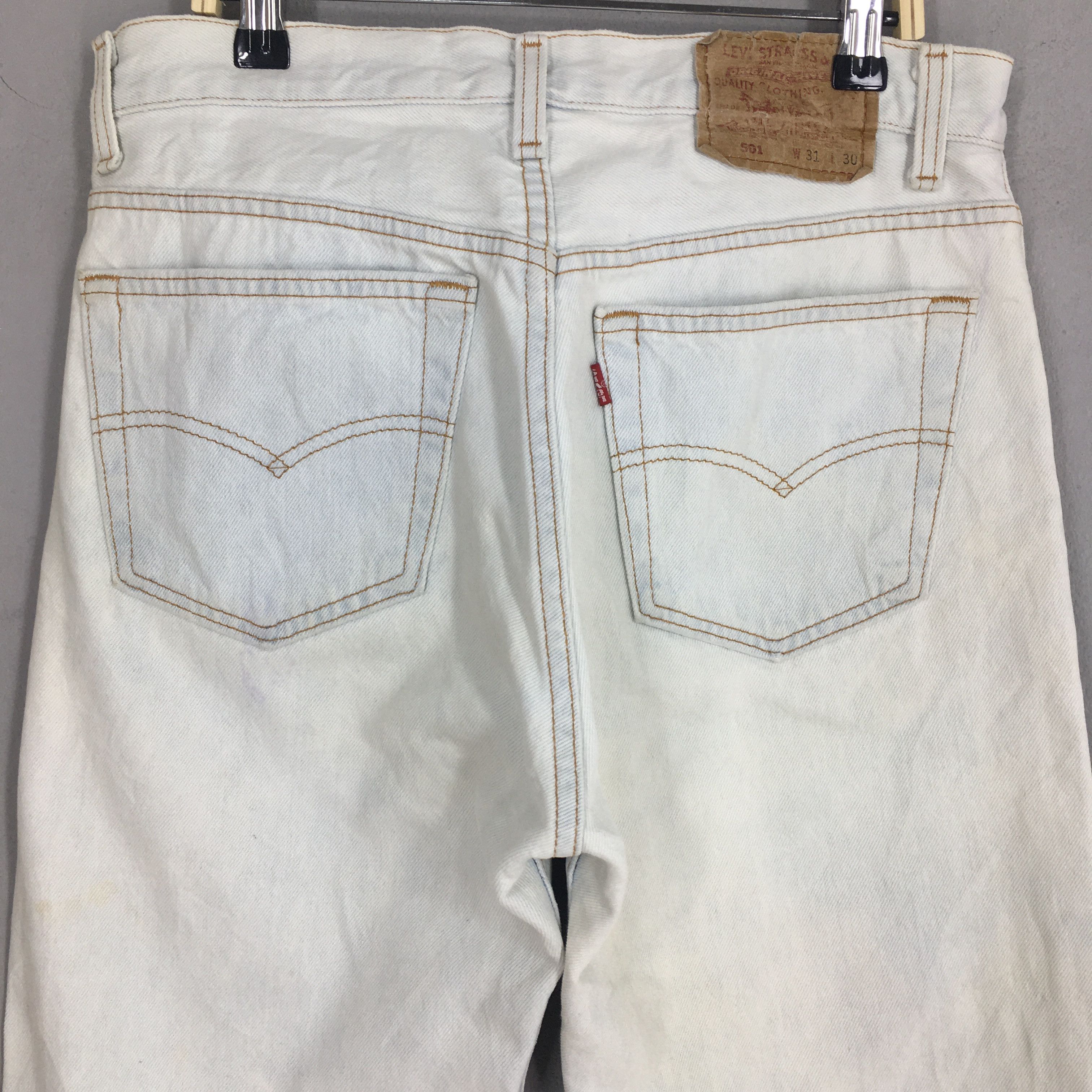 Levi's Size 29x27 Vintage 90s Levi's 501 Pale Blue Jeans S1932 Size US 29 - 10 Thumbnail