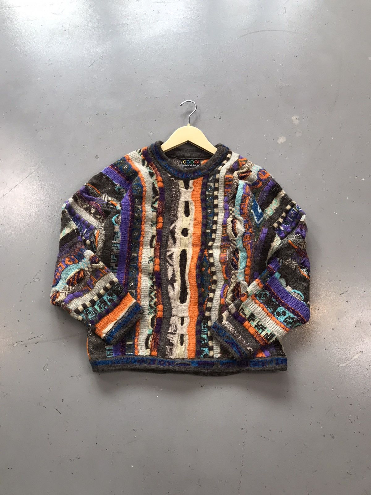 Vintage Coogi 3D knit sweater multicolor