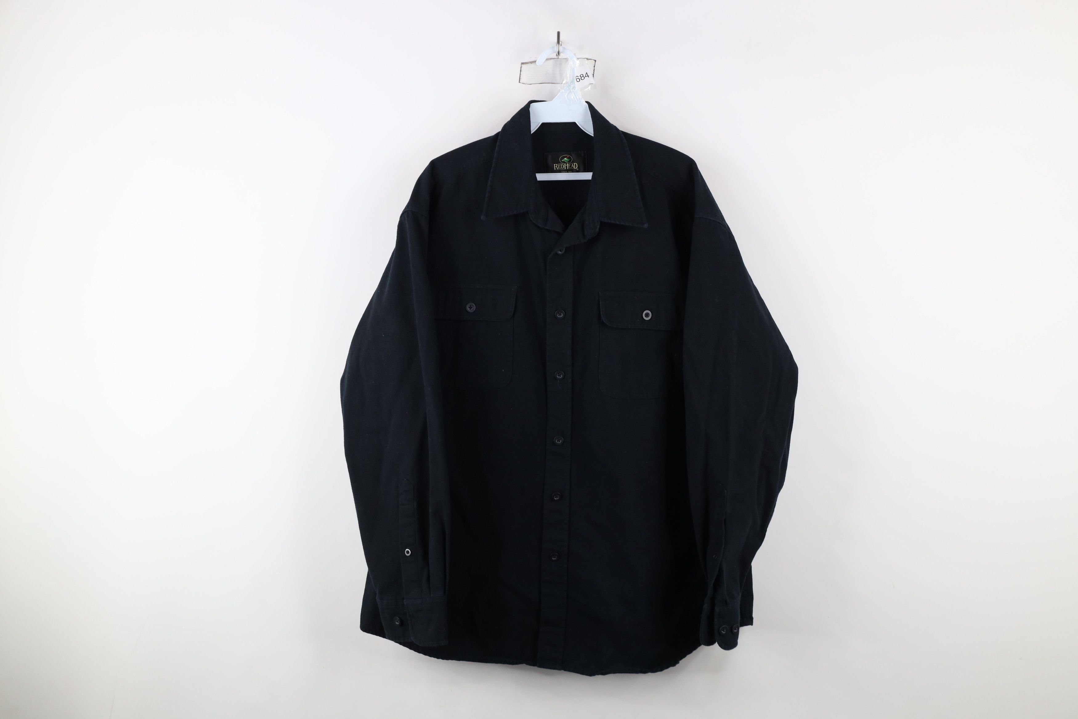 Vintage Vintage 90s Streetwear Heavyweight Canvas Button Shirt Black Size US L / EU 52-54 / 3 - 1 Thumbnail