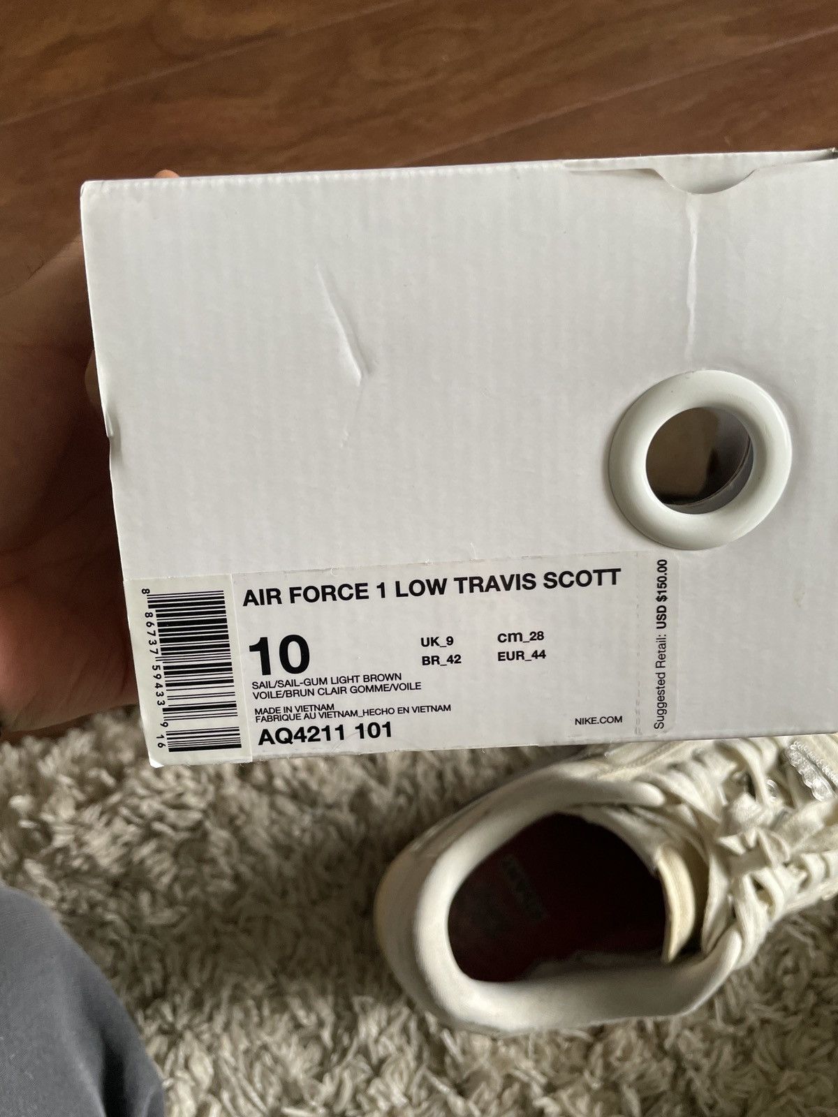Nike × Travis Scott Nike Air Force 1 Low Travis Scott Sail Size US 10 / EU 43 - 11 Thumbnail
