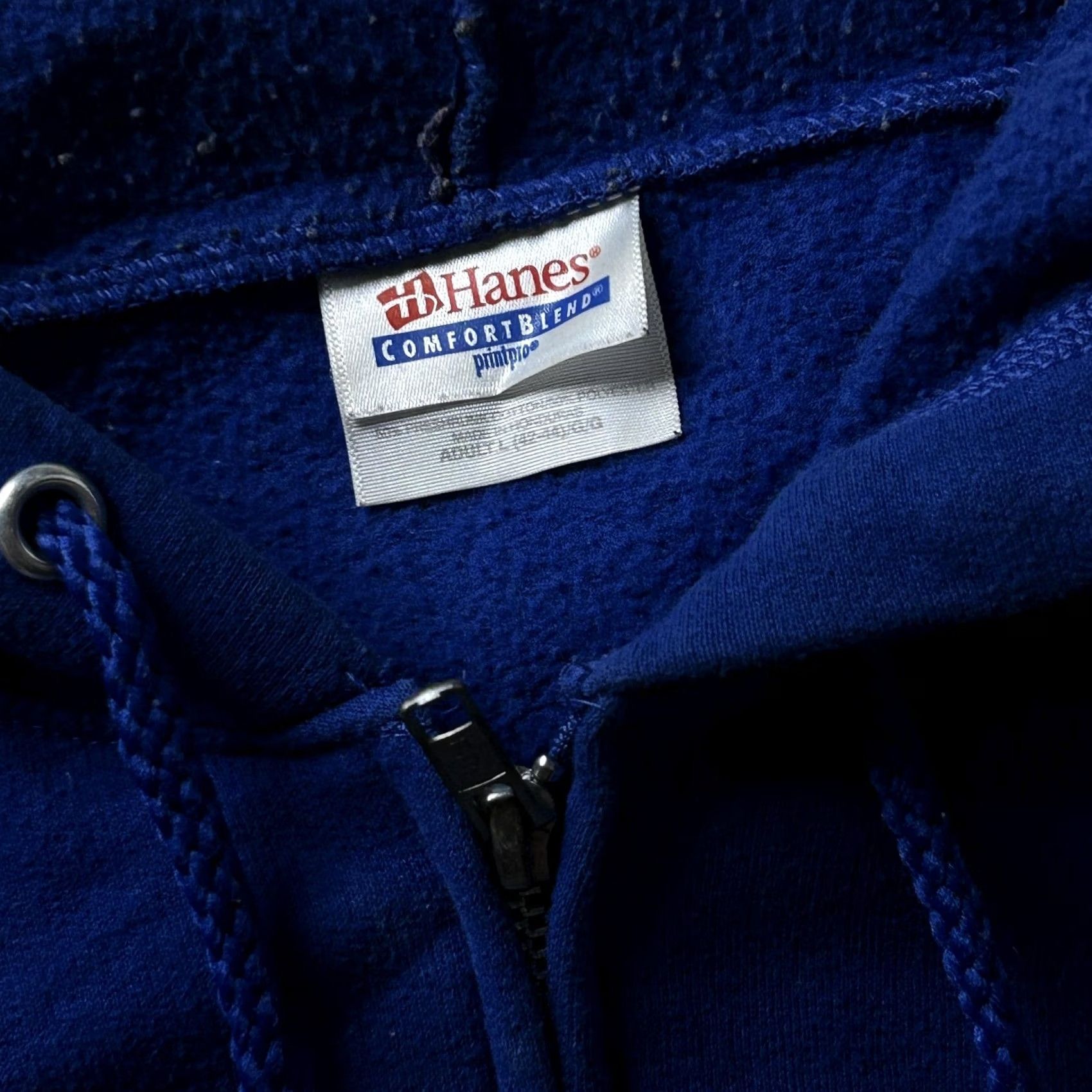 Hanes Y2K Hoodie Mens Large Blue Bulldogs Riverside Full Zip Graphic Sweatshirt Size US L / EU 52-54 / 3 - 2 Thumbnail
