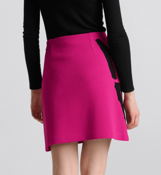 Dior o1w1db11225 454J05 Flared Mini Skirt in Fuchsia/Black Size 25" / US 0 / IT 36 - 7 Thumbnail