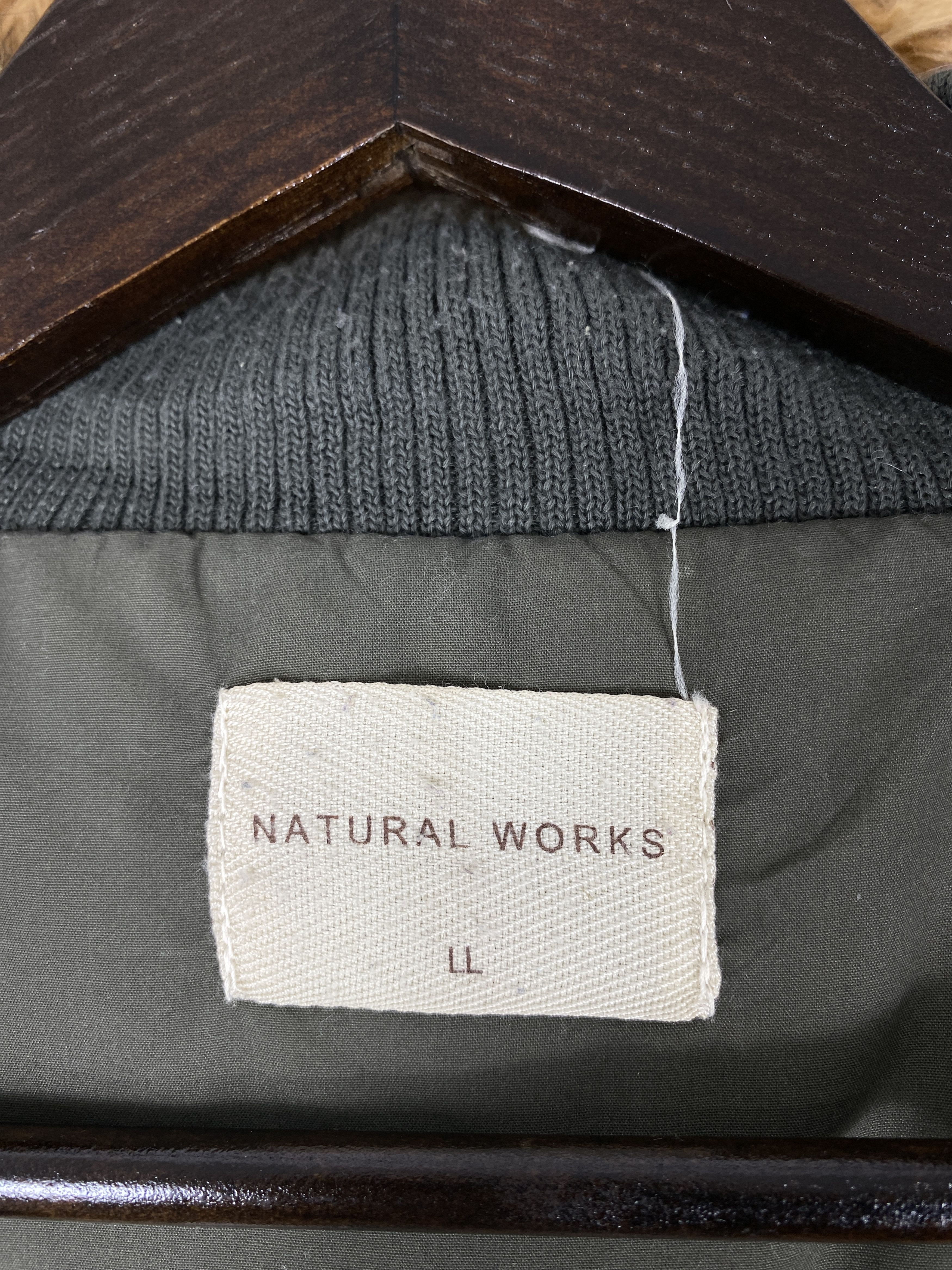 Vintage Natural Works Hoodie Long Jacket J2194