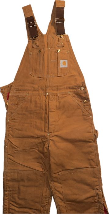 Carhartt Men's Loose Fit Firm Duck Insulated Bib Overall - Brown