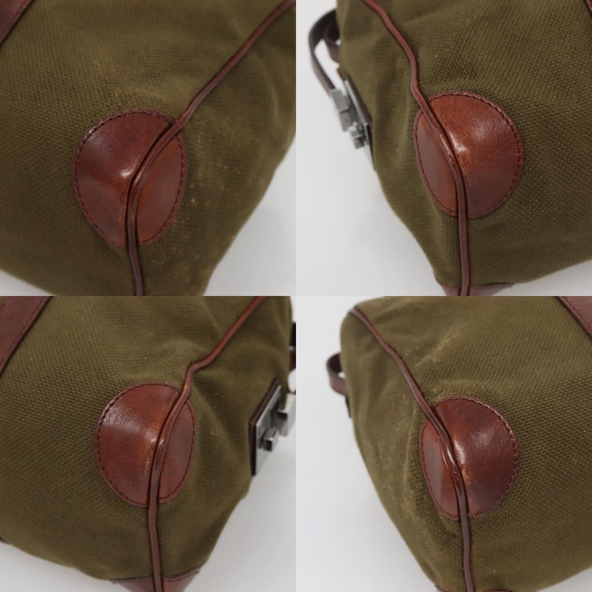 Gucci GUCCI Hand Bag Canvas Leather Khaki Brown Size ONE SIZE - 10 Thumbnail