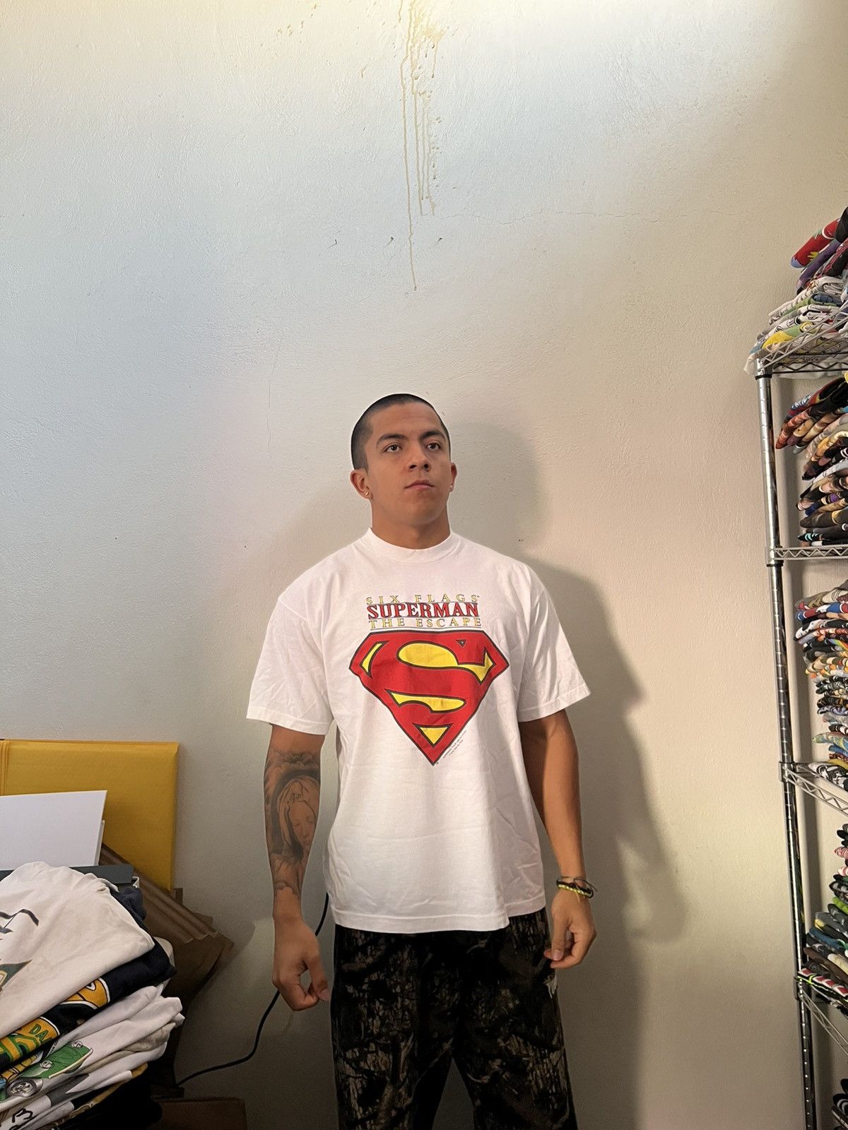 DC Comics 1996 Six Flags Superman The Escape Single Stitch Tee Size US XL / EU 56 / 4 - 2 Thumbnail