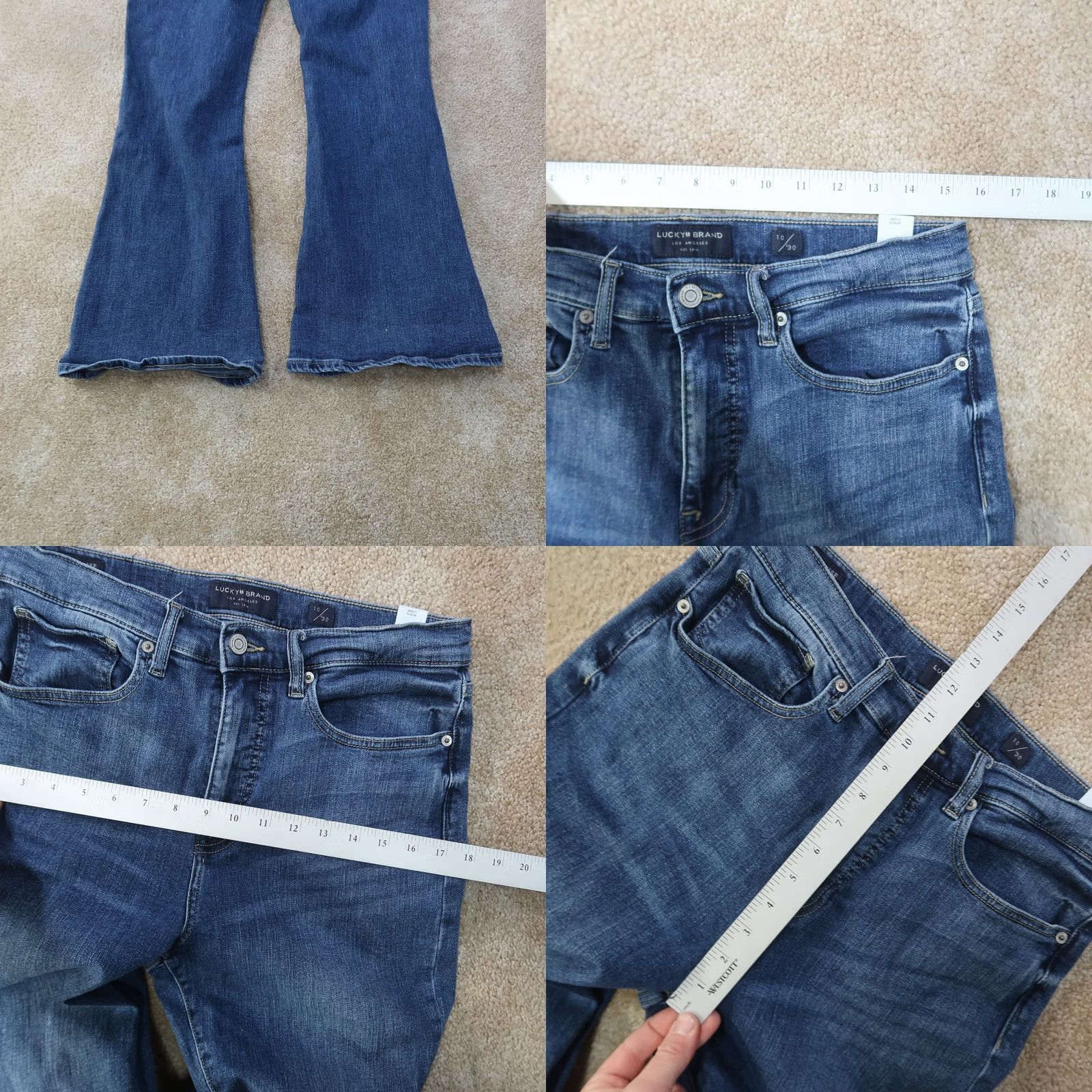 Lucky Brand Lucky Brand High Rise Flare Jeans Women's 10 Blue Denim Stretch Size 32" / US 10 / IT 46 - 8 Thumbnail
