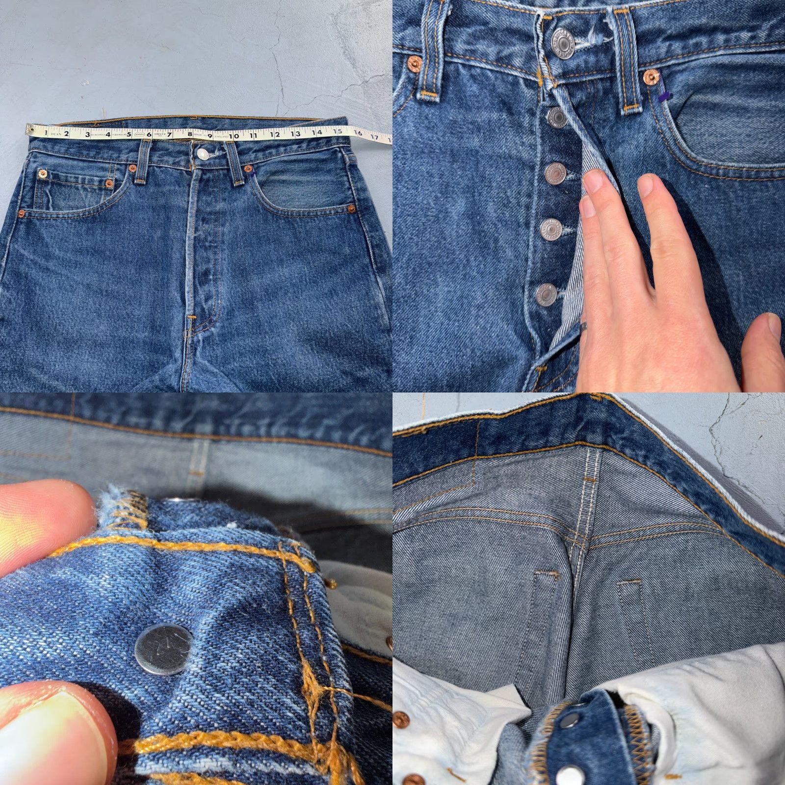 Levi's VINTAGE Levi's 501 Jeans Straight Blue 90s USA Men 32x36 Regular XX Button Closure 5-Pocket Denim Cotton Classic Inseam 36 Size US 32 / EU 48 - 8 Thumbnail