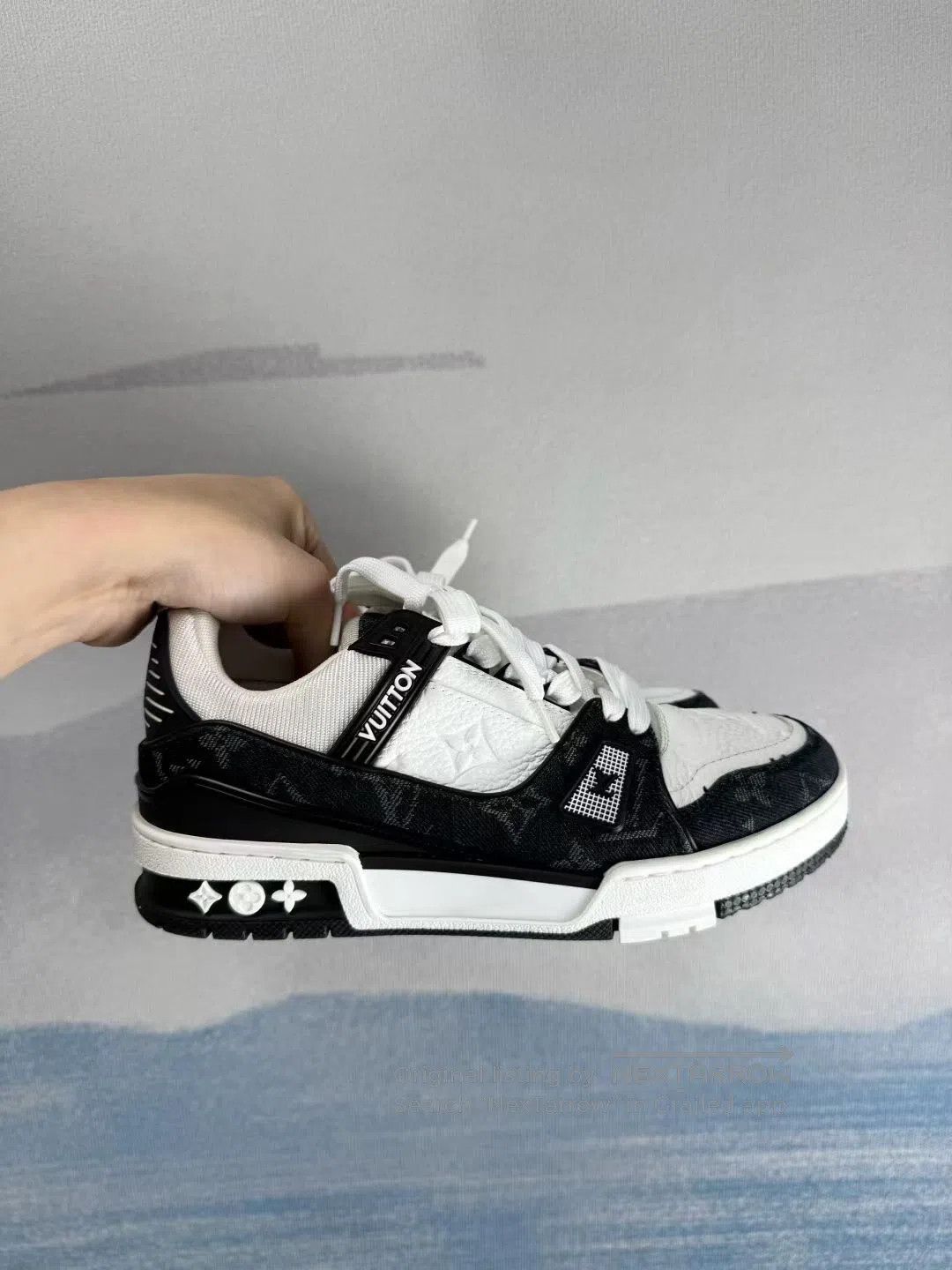 Louis Vuitton Louis Vuitton LV Trainer Black/White Denim| Size US 6.5 / IT 36.5 - 2 Thumbnail