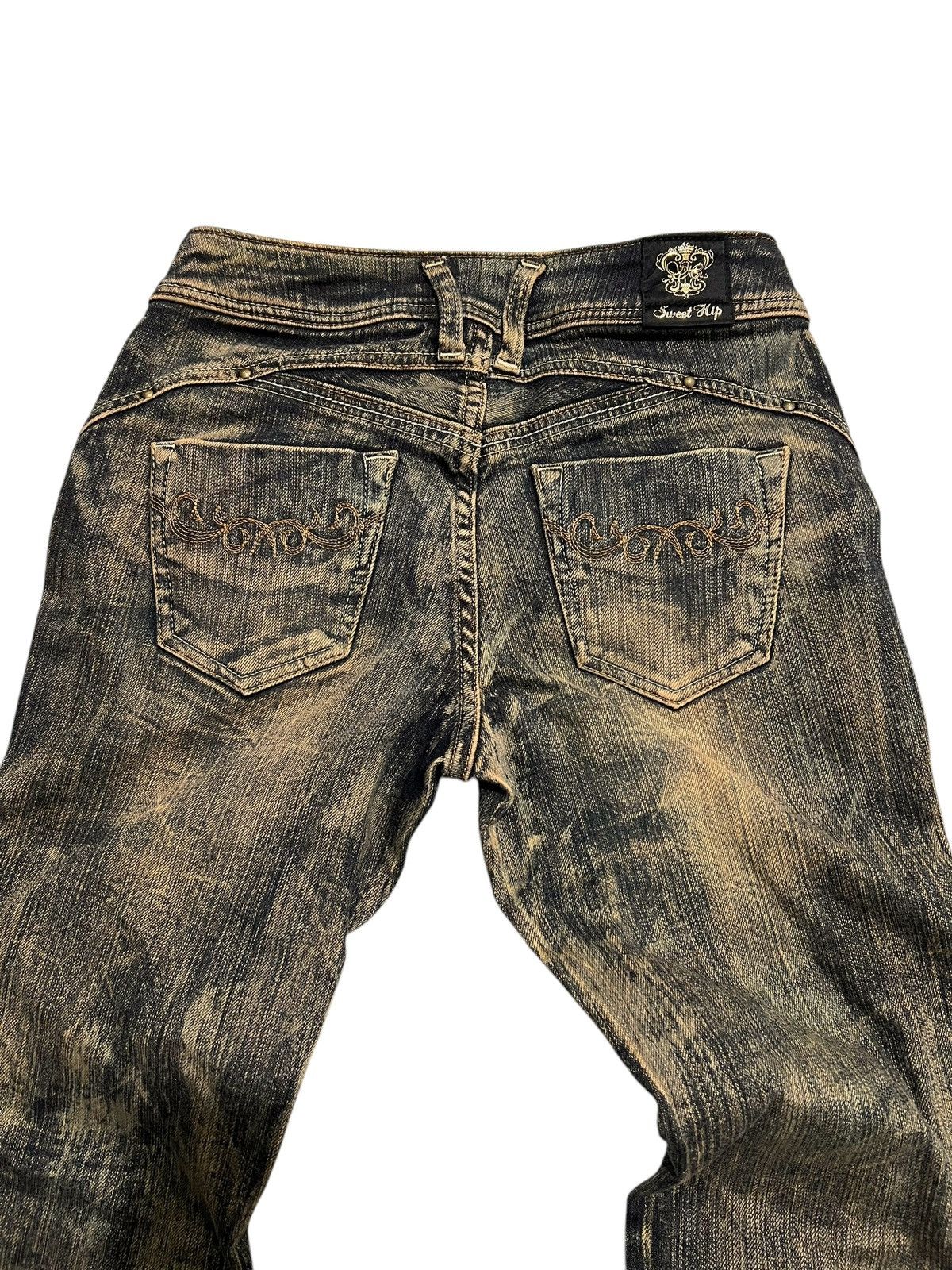 If Six Was Nine × Japanese Brand × Le Grande Bleu (L.G.B.) Sweet hip flared mudwash Denim pants Size US 27 - 6 Thumbnail