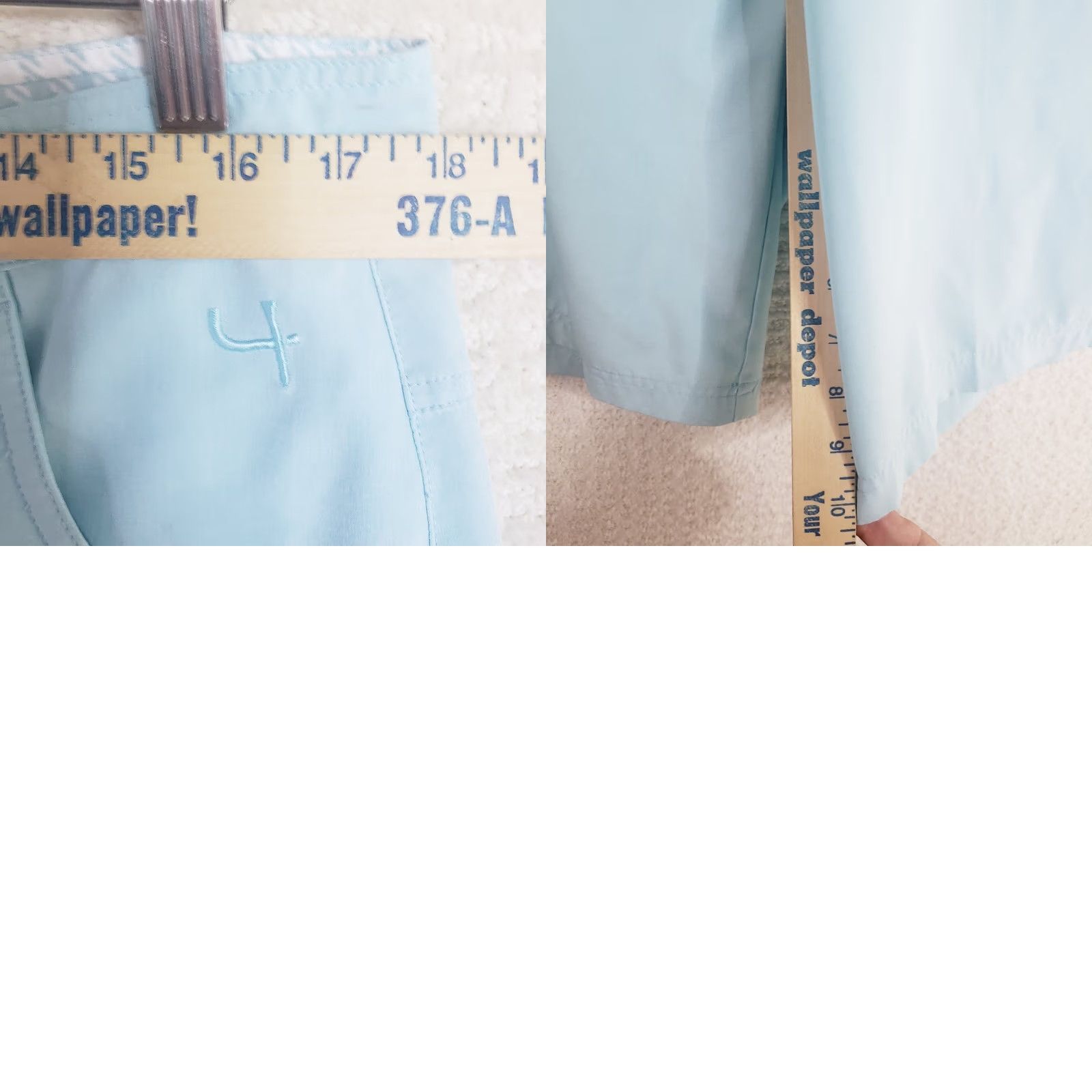 Vintage Short Par 4 Shorts Men 34 Light Blue 10" Inseam Golf Performance Stretch Chino Athletic Flat Front Mid Rise Size US 34 / EU 50 - 9 Thumbnail