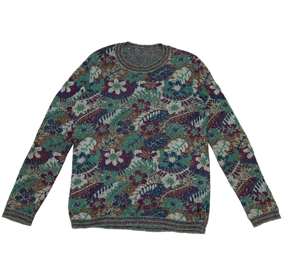 Aran Isles Knitwear × Missoni Missoni Sport Leaves Overprinted Knitwear Sweater (C2) Size US M / EU 48-50 / 2 - 1 Thumbnail