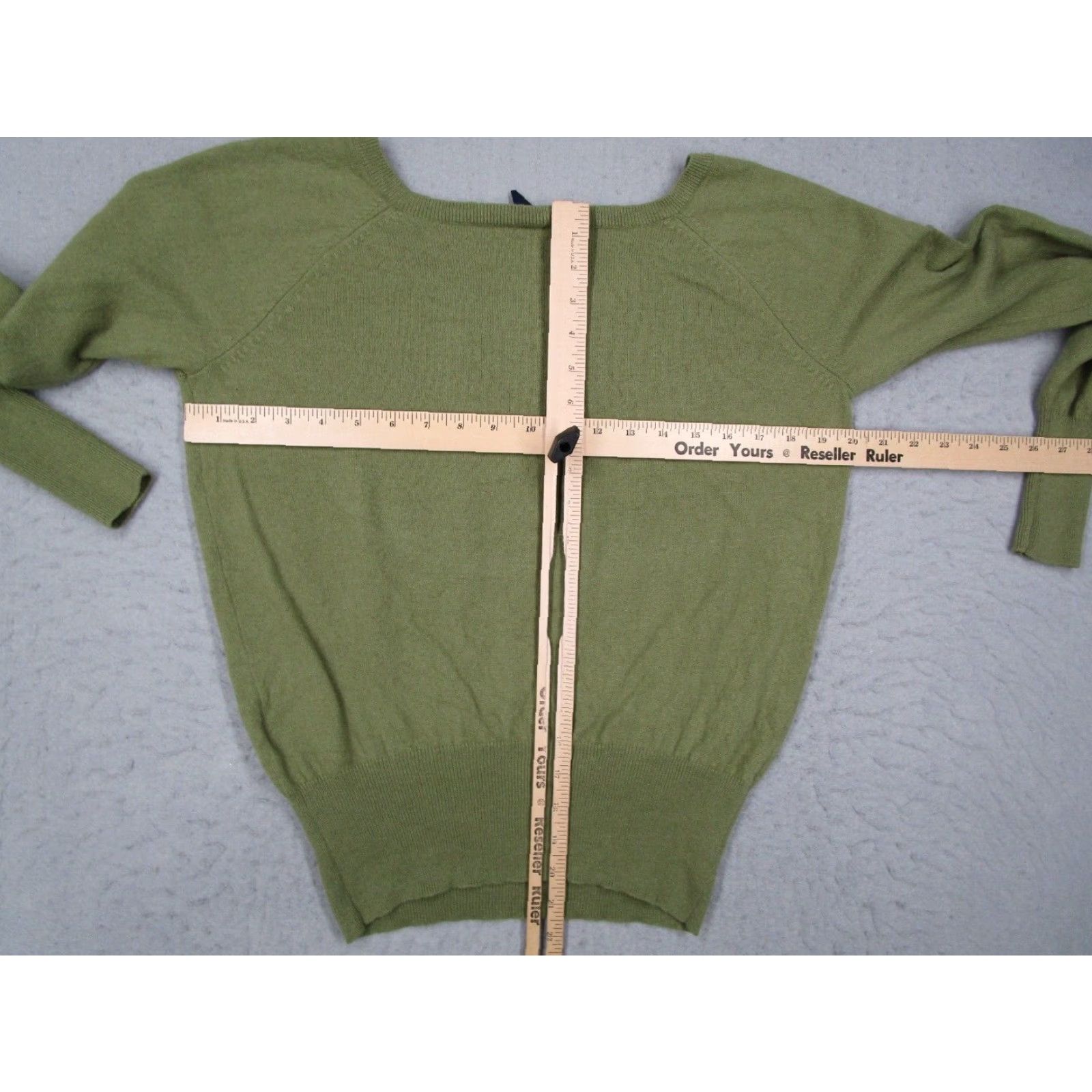 Gap Gap Sweater Womens Medium Green Cashmere V Neck Pullover Long Sleeve FLAW* Size M / US 6-8 / IT 42-44 - 6 Thumbnail
