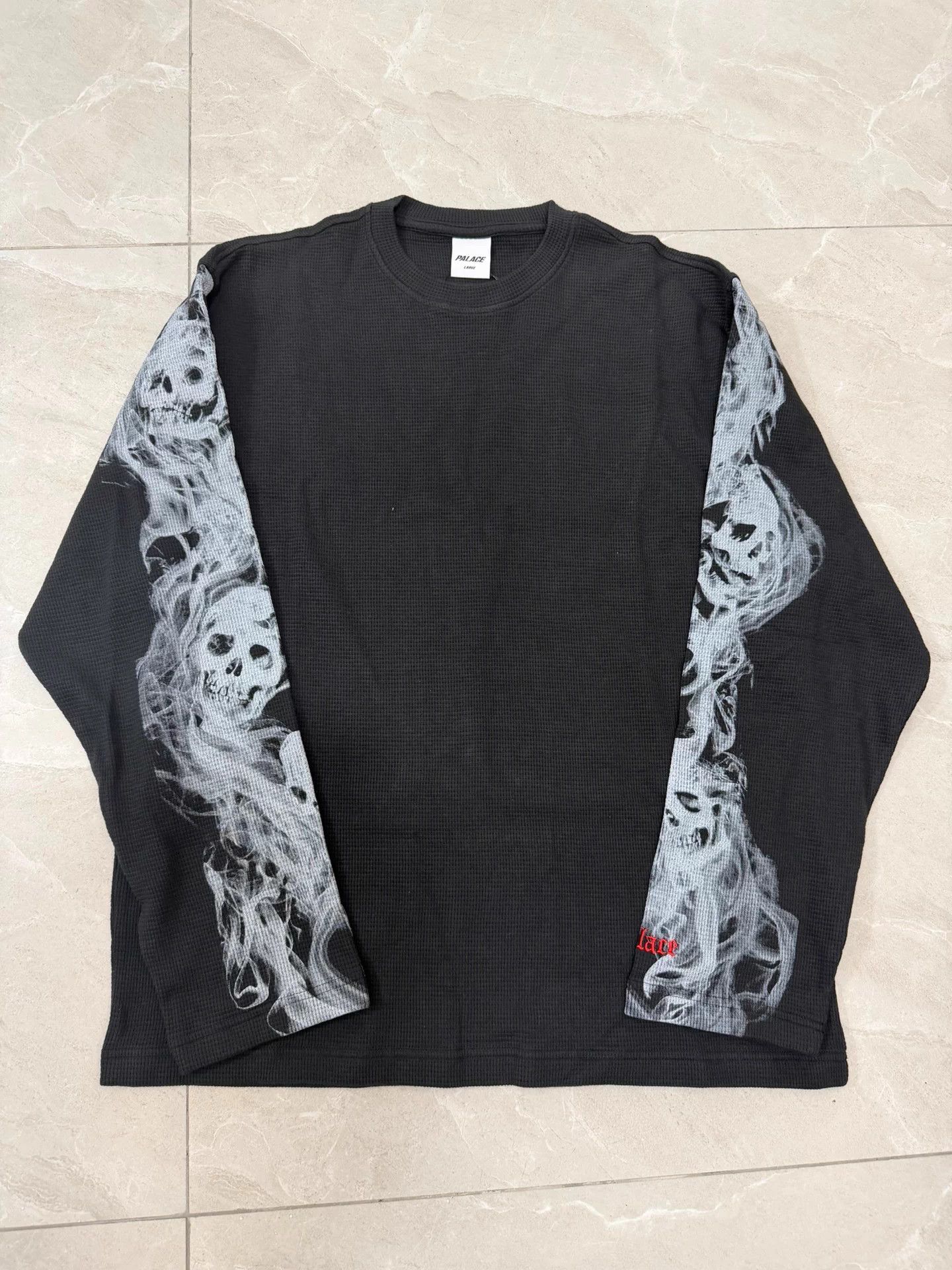 Palace PALACE SS26 Smoked Waffle LS Smoked Skull Print Unisex L