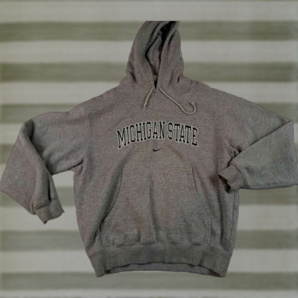 Nike Nike Sweatshirt Pullover Hooded Michigan State Spartans Grey M Pullover Hooded Sweatshirt Mens 1990s Gray Nike Shirt Size US M / EU 48-50 / 2 - 1 Thumbnail