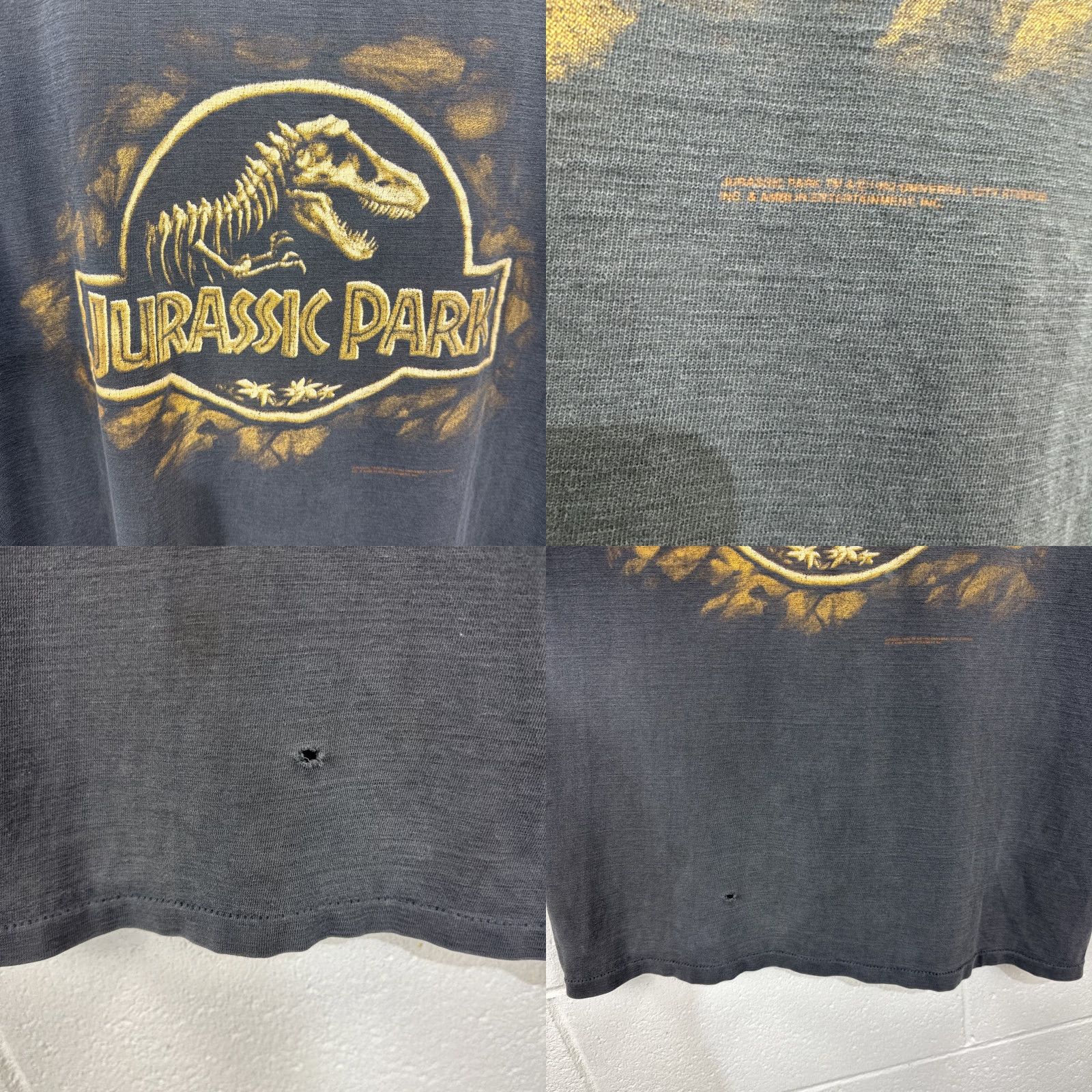 Vintage Vintage Jurassic Park 1992 T-Shirt Men Large Black Graphic Print Movie Logo Fossil 90s Size US L / EU 52-54 / 3 - 8 Thumbnail