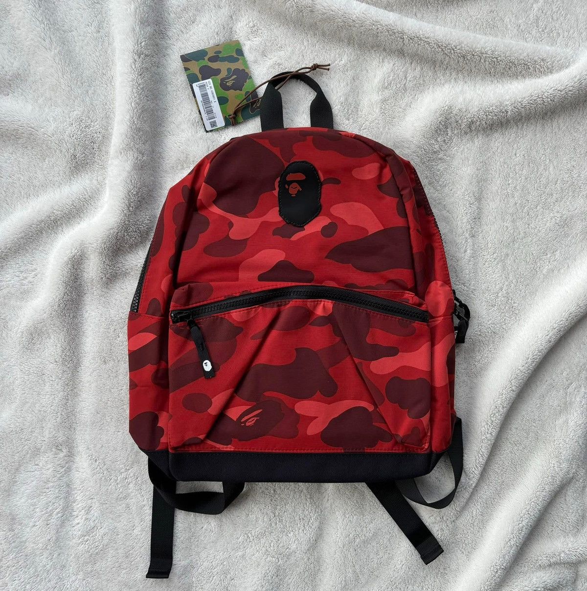 Bape Bape Red/Black Camo Ape Head Backpack Size ONE SIZE - 1 Preview