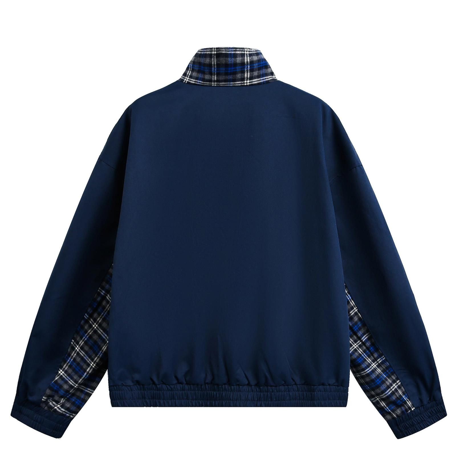 Other Navy Plaid Zip Work Jacket | Boxy Cargo Pocket Size US M / EU 48-50 / 2 - 2 Thumbnail