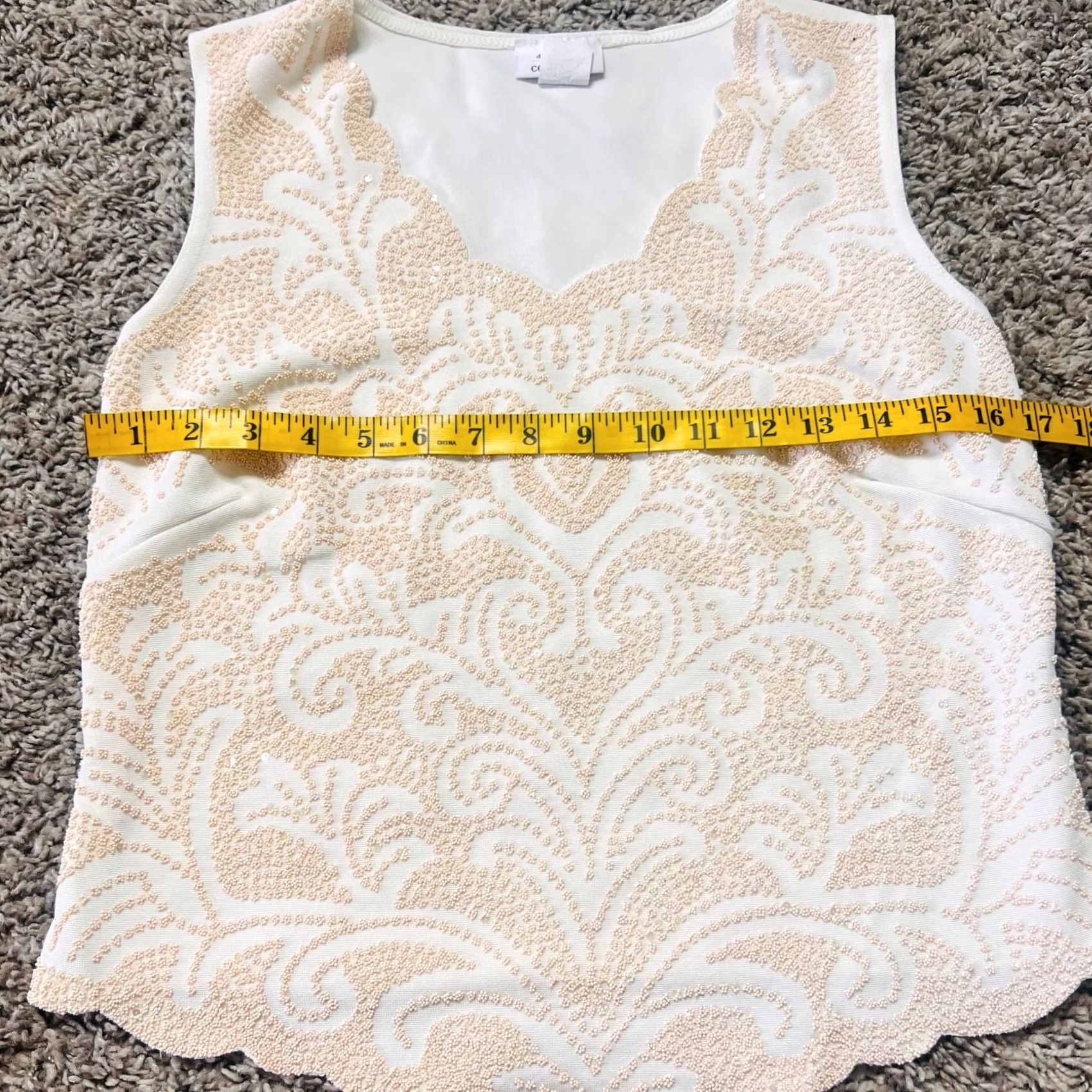 Vintage VINTAGE Y2K Embellished Mcbling Rhinestone Dress Barn Collection Tank Top M White Women's Tank M Size M / US 6-8 / IT 42-44 - 2 Thumbnail