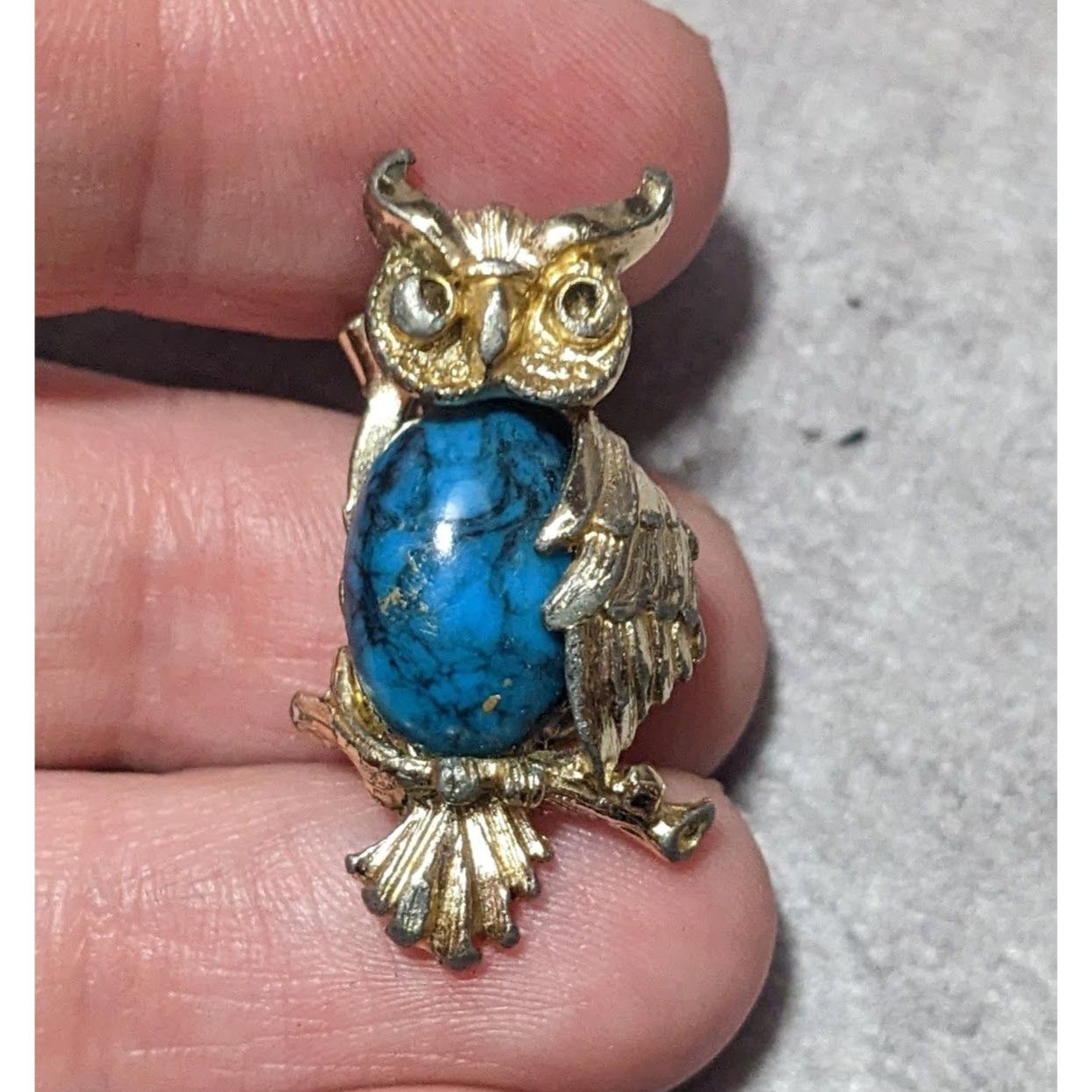 Other Vintage Gerrys Gold Tone Faux Turquoise Owl Brooch Size ONE SIZE - 5 Thumbnail