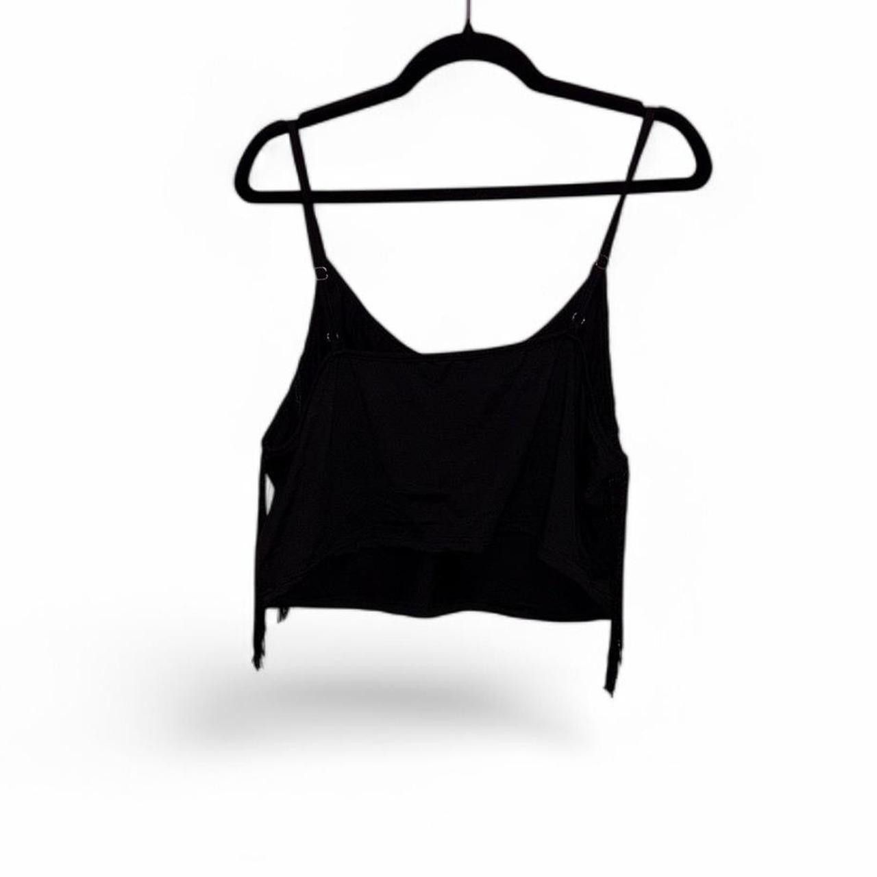 Designer Stylish Black Fringe Crop Top Size M / US 6-8 / IT 42-44 - 5 Thumbnail