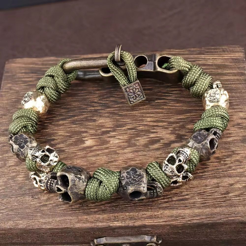 Vintage Punk Gothic Skull Skeleton Bracelet Size ONE SIZE - 2 Thumbnail