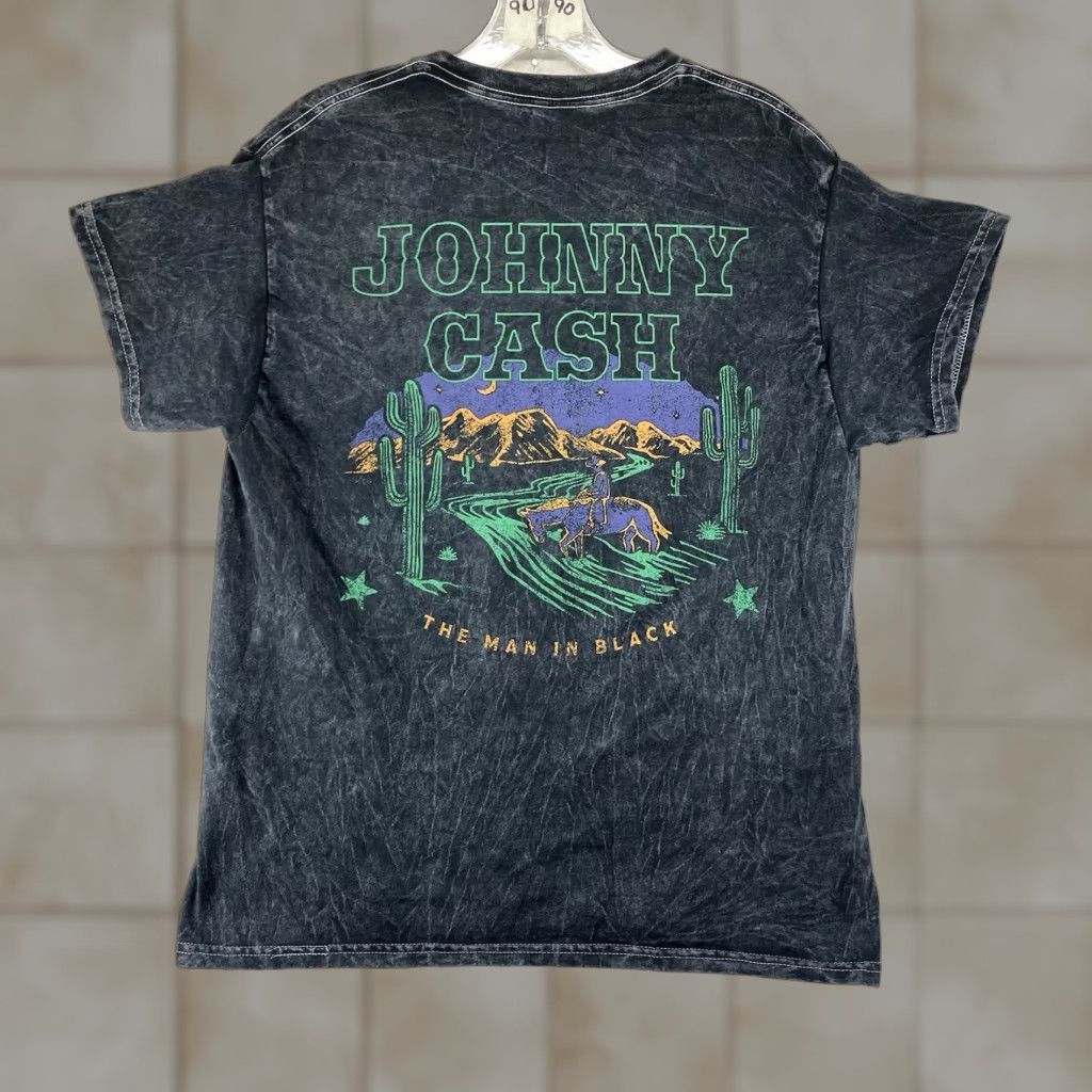 Vintage Johnny Cash Graphic T-Shirt XL Black Short Sleeve Music Retro Western Mens Size US XL / EU 56 / 4 - 1 Thumbnail